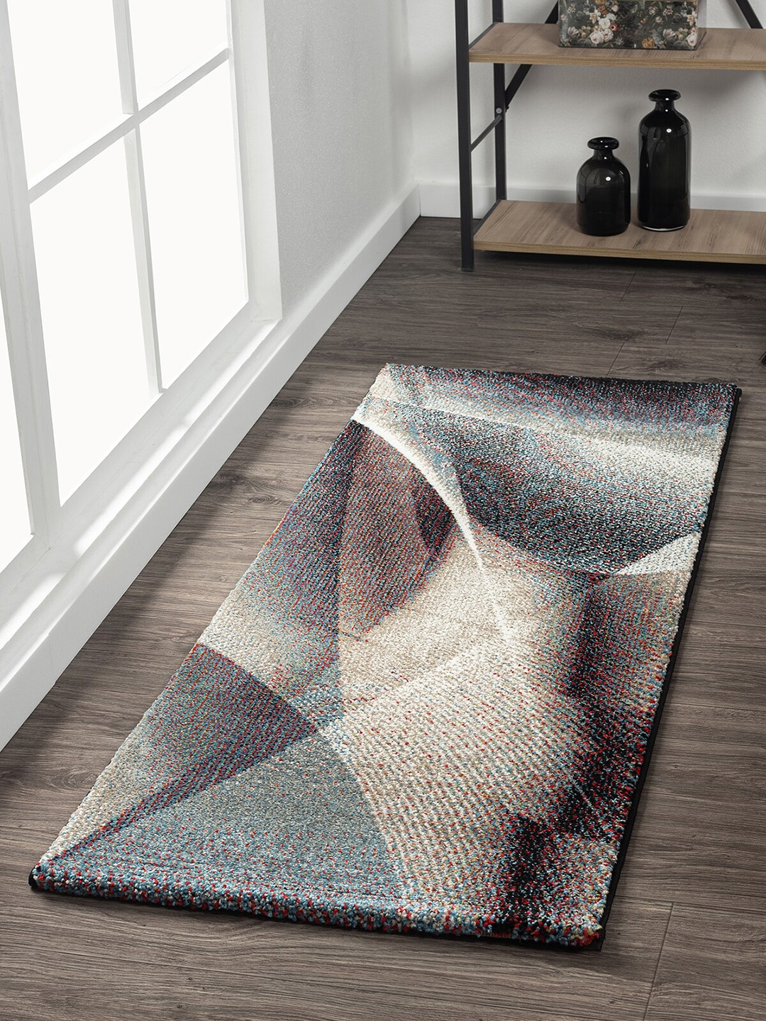 

OBSESSIONS Beige & Brown Abstract Printed Floor Runner