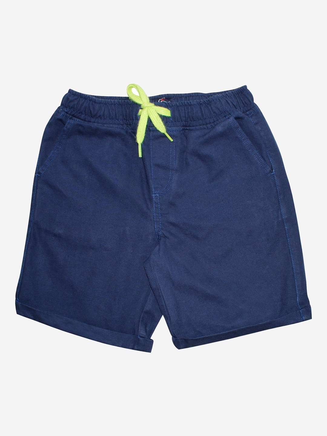 

KiddoPanti Boys Navy Blue Solid Pure Cotton Shorts