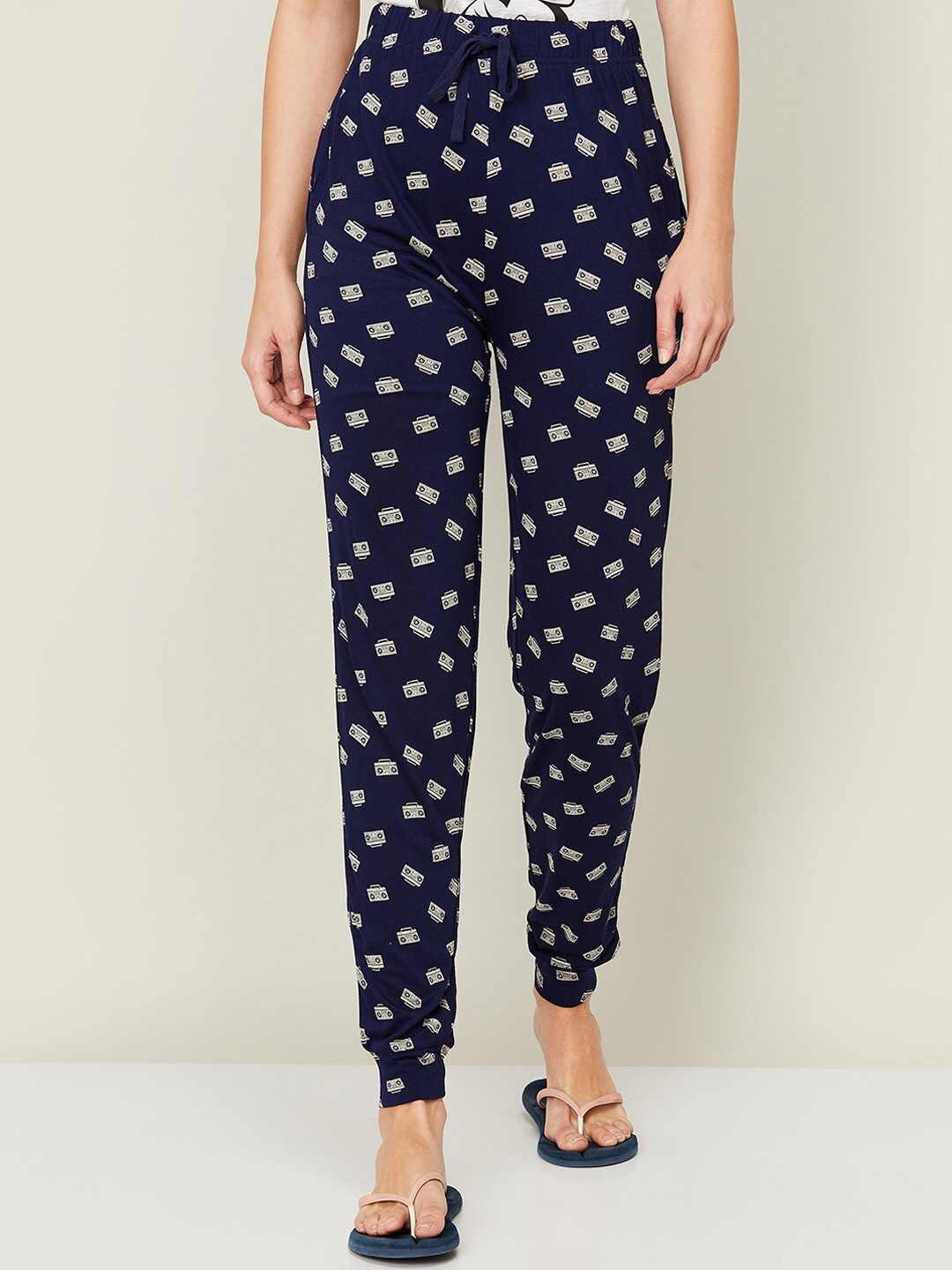 

Ginger by Lifestyle Women Navy Blue Printed Lounge Pants