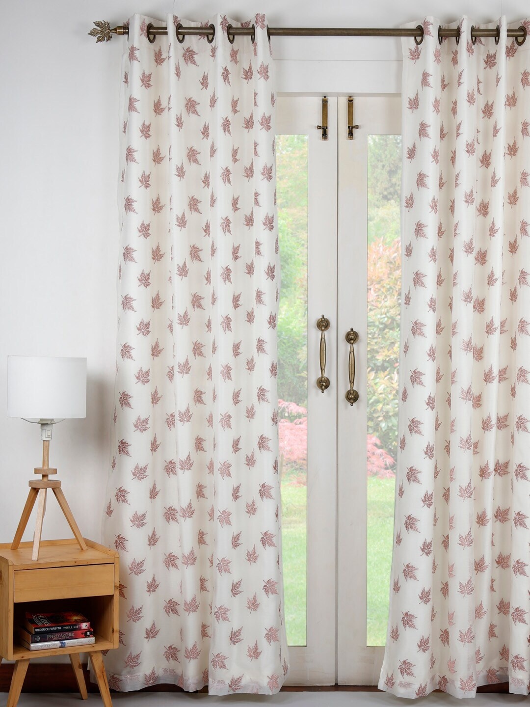 

Ariana White & Pink Floral Long Door Curtain
