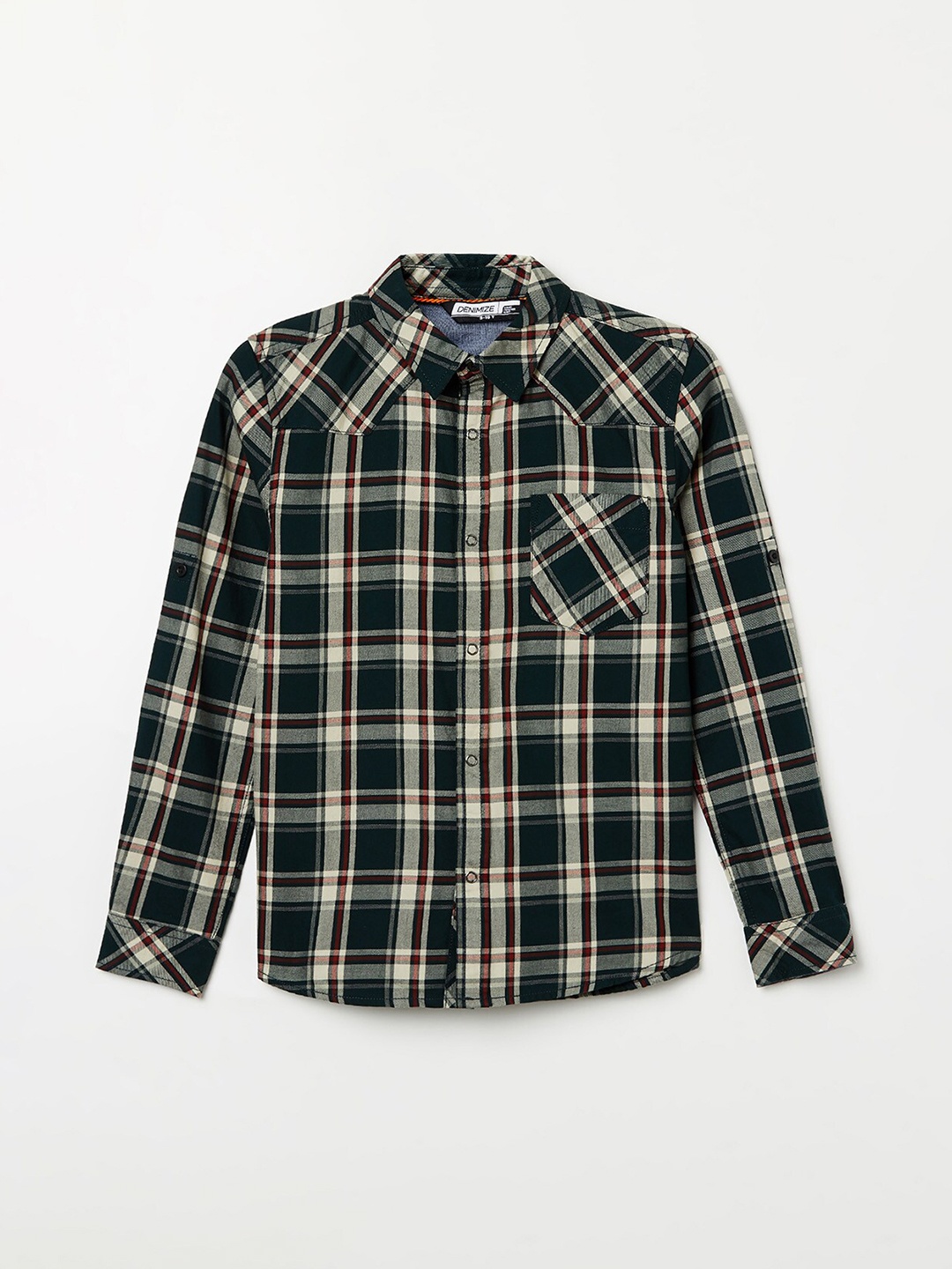 

Fame Forever by Lifestyle Boys Green Tartan Checks Checked Casual Shirt