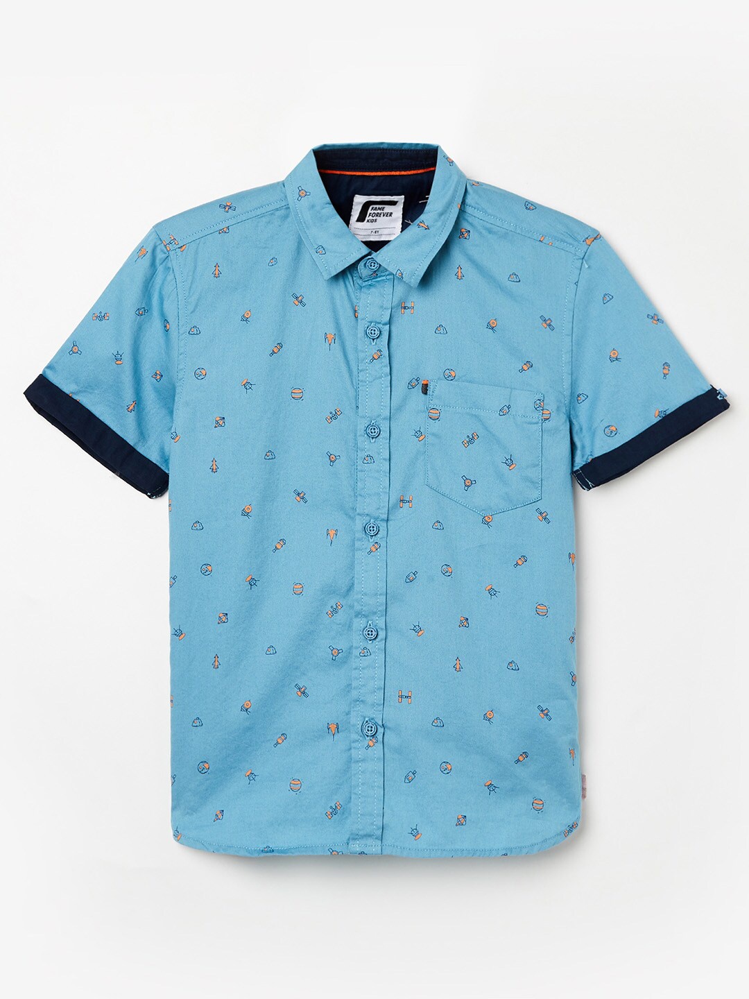 

Fame Forever by Lifestyle Boys Blue Printed Casual Shirt