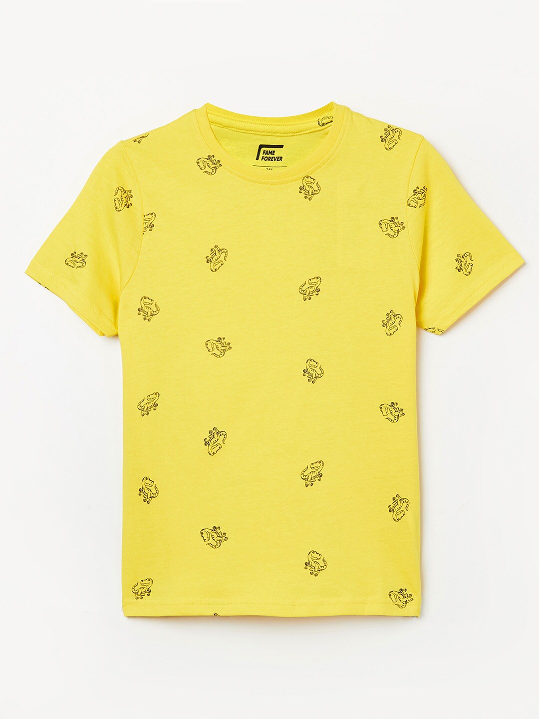

Fame Forever by Lifestyle Boys Yellow Printed T-shirt