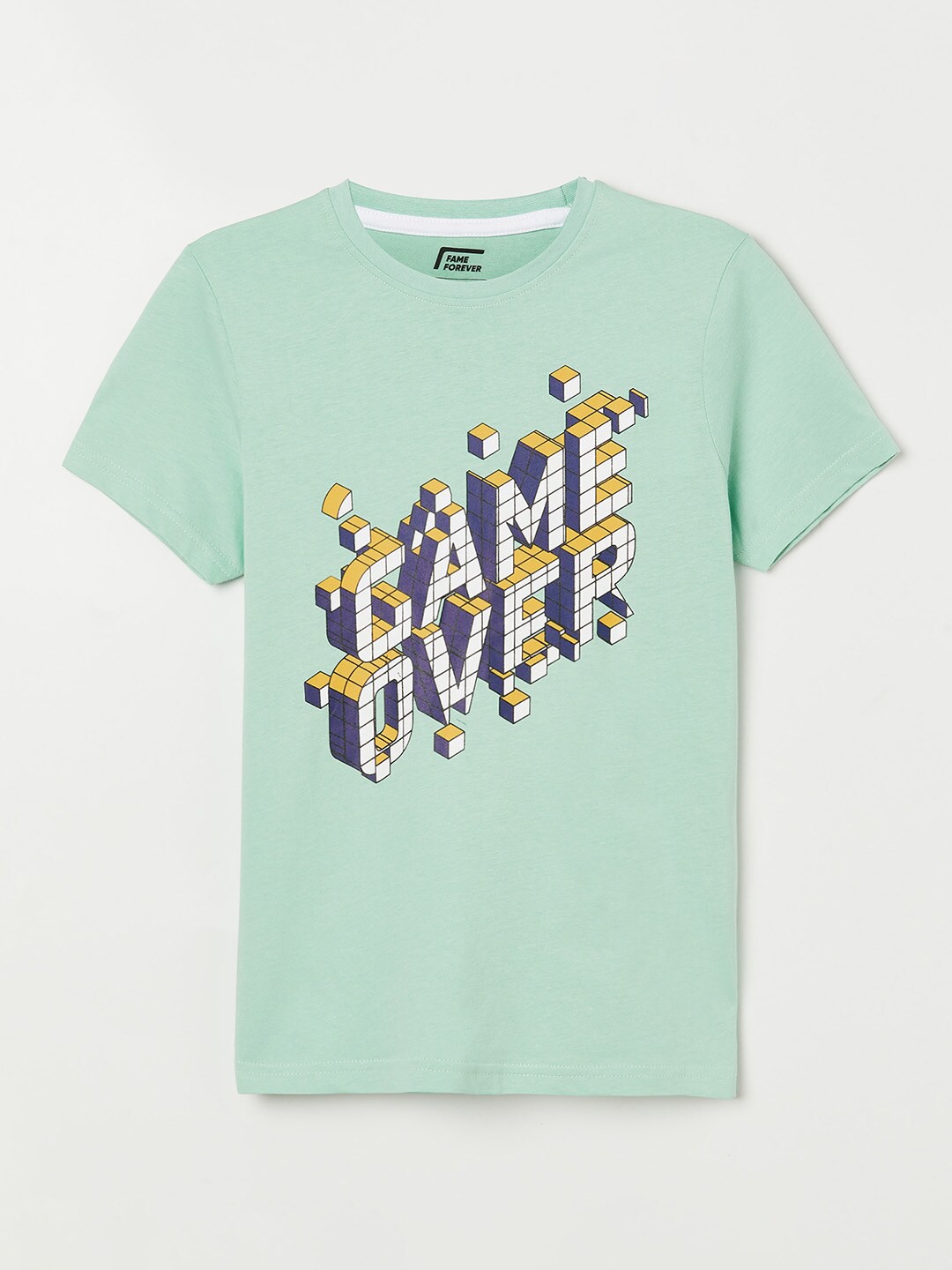 

Fame Forever by Lifestyle Boys Green Typography Printed T-shirt