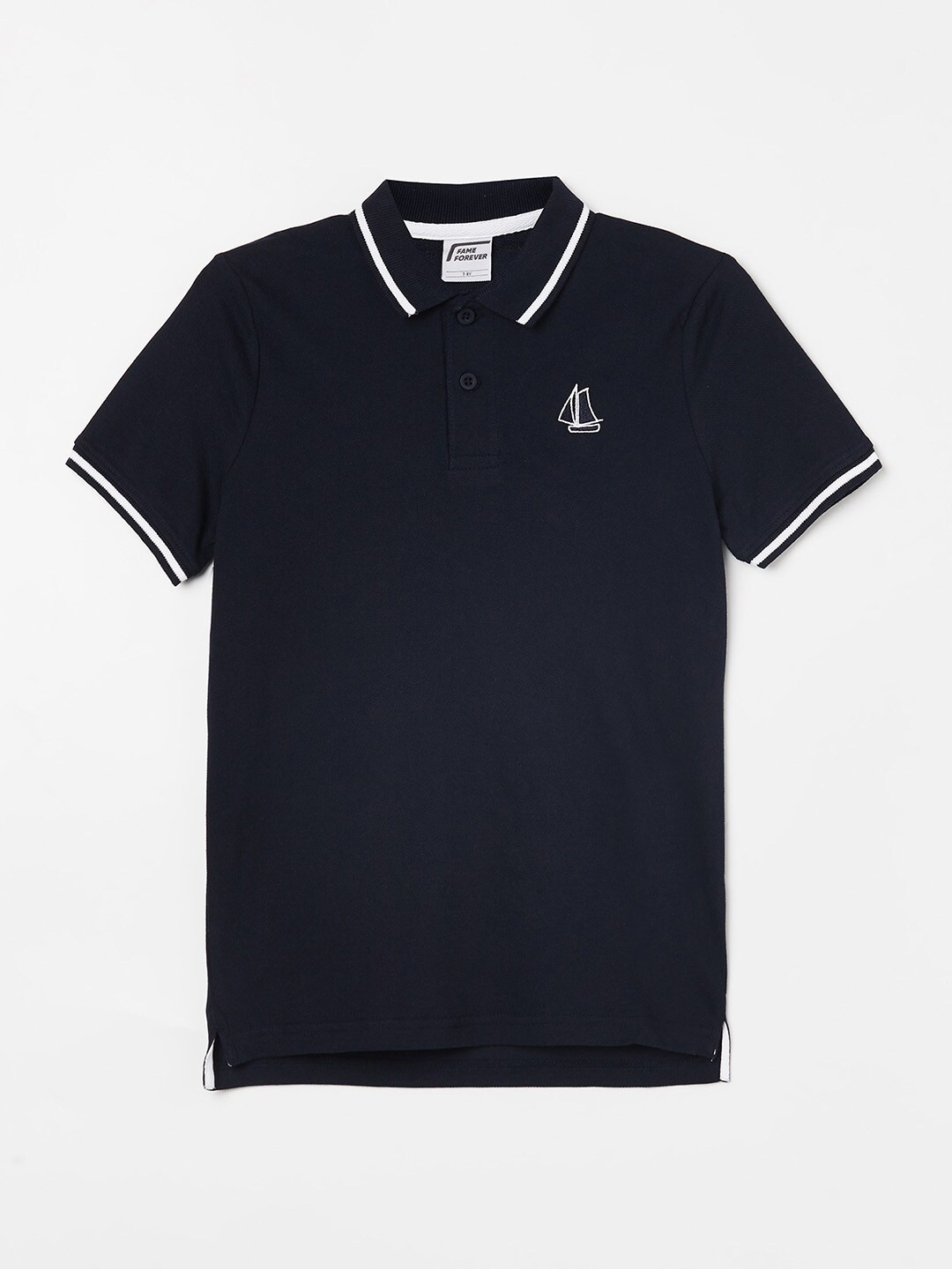 

Fame Forever by Lifestyle Boys Navy Blue Polo Collar T-shirt