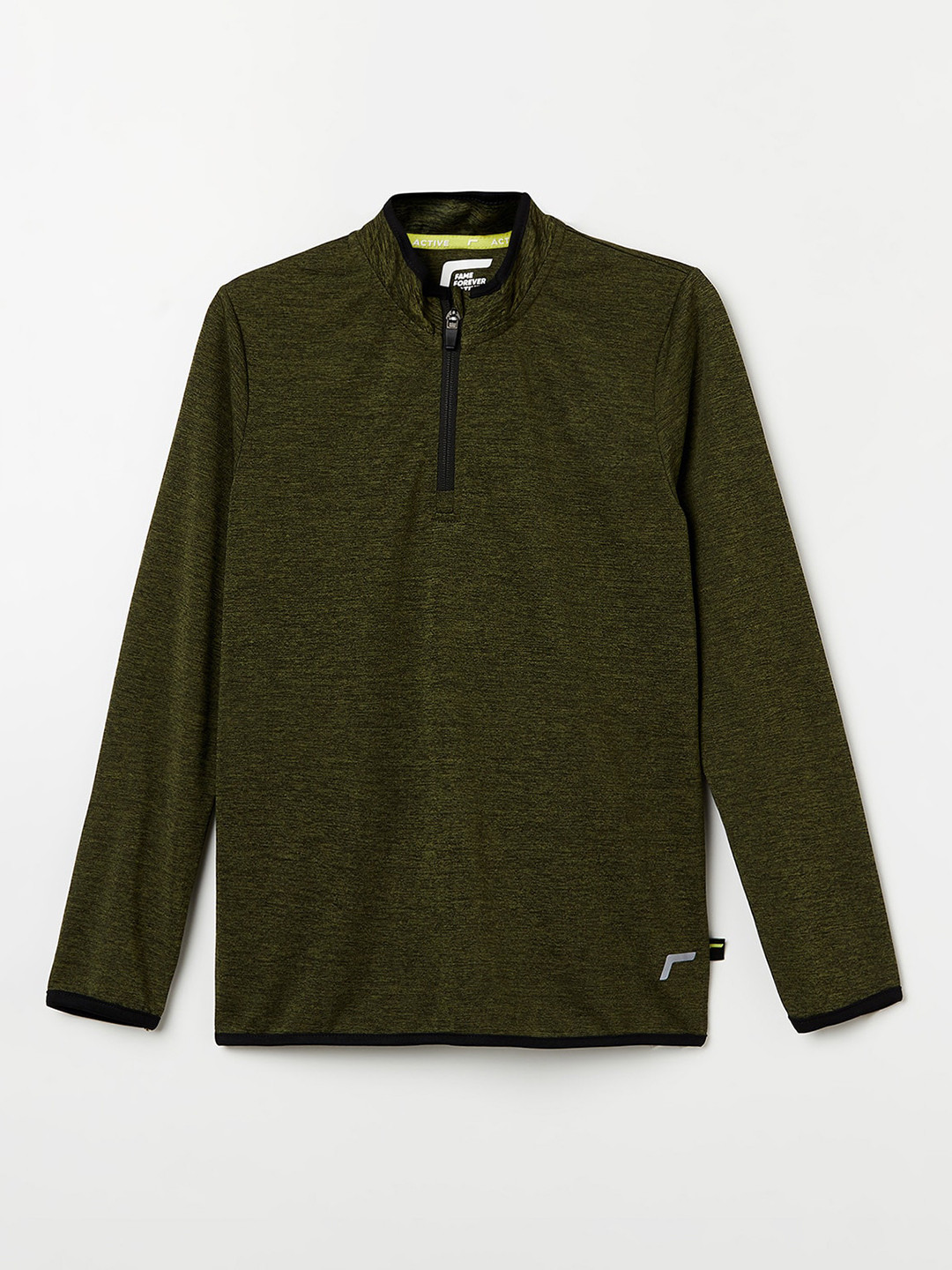 

Fame Forever by Lifestyle Boys Olive Green Solid Cotton T-shirt