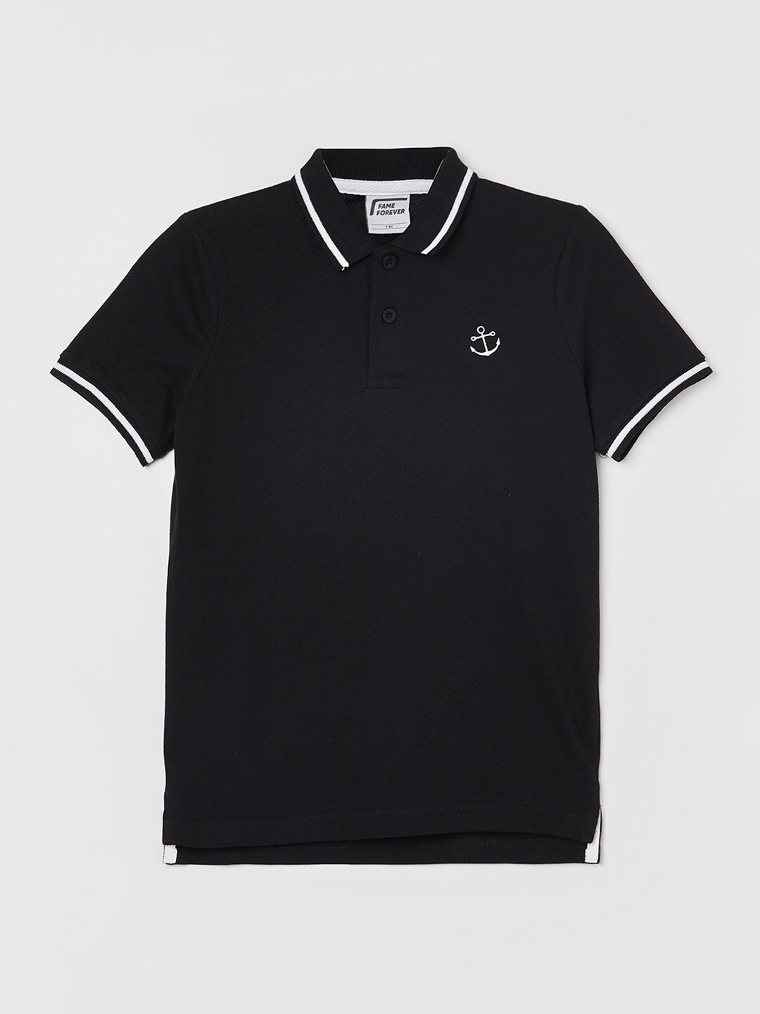 

Fame Forever by Lifestyle Boys Black Polo Collar Cotton T-shirt