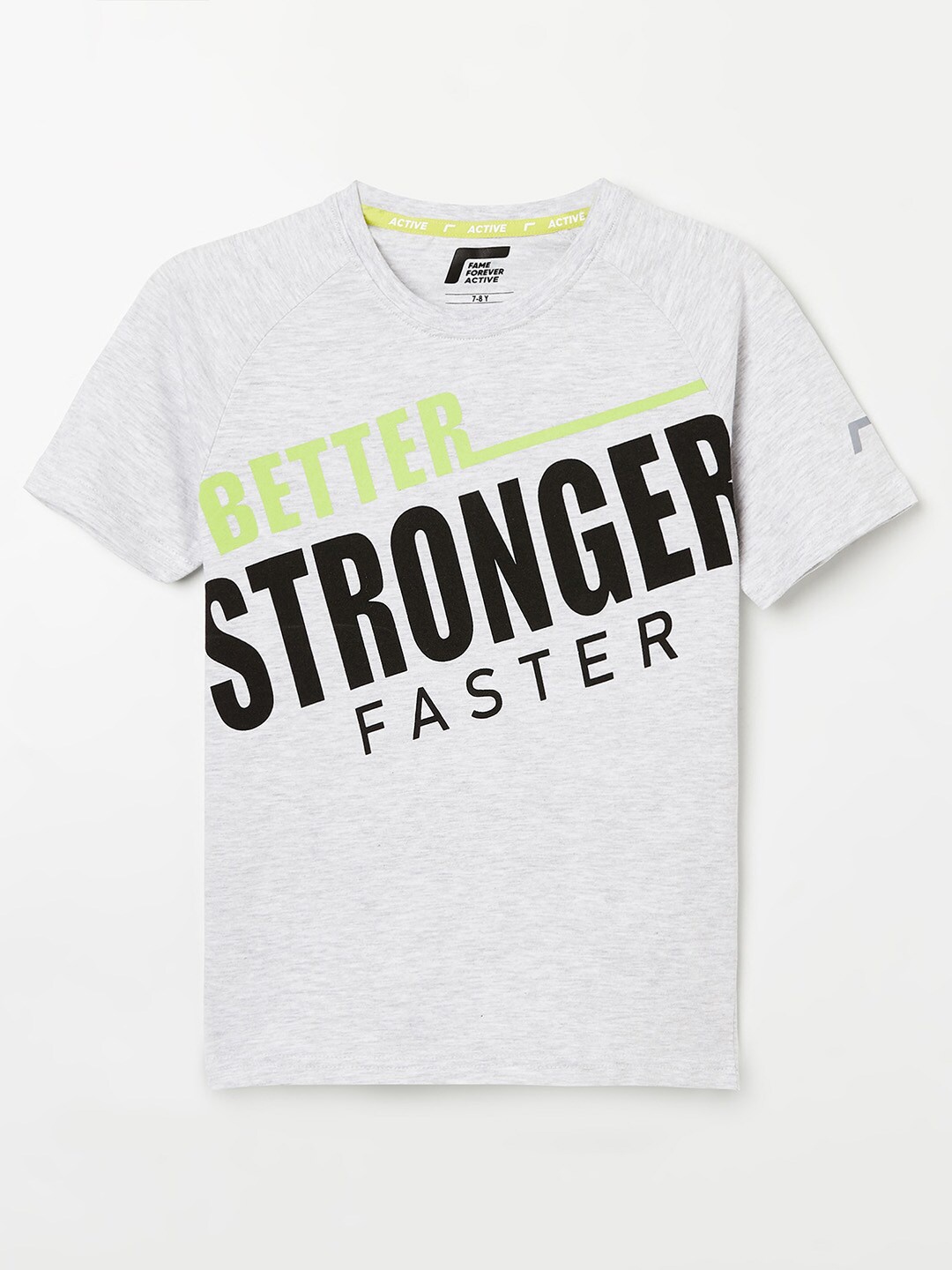

Fame Forever by Lifestyle Boys Grey Typography Printed T-shirt