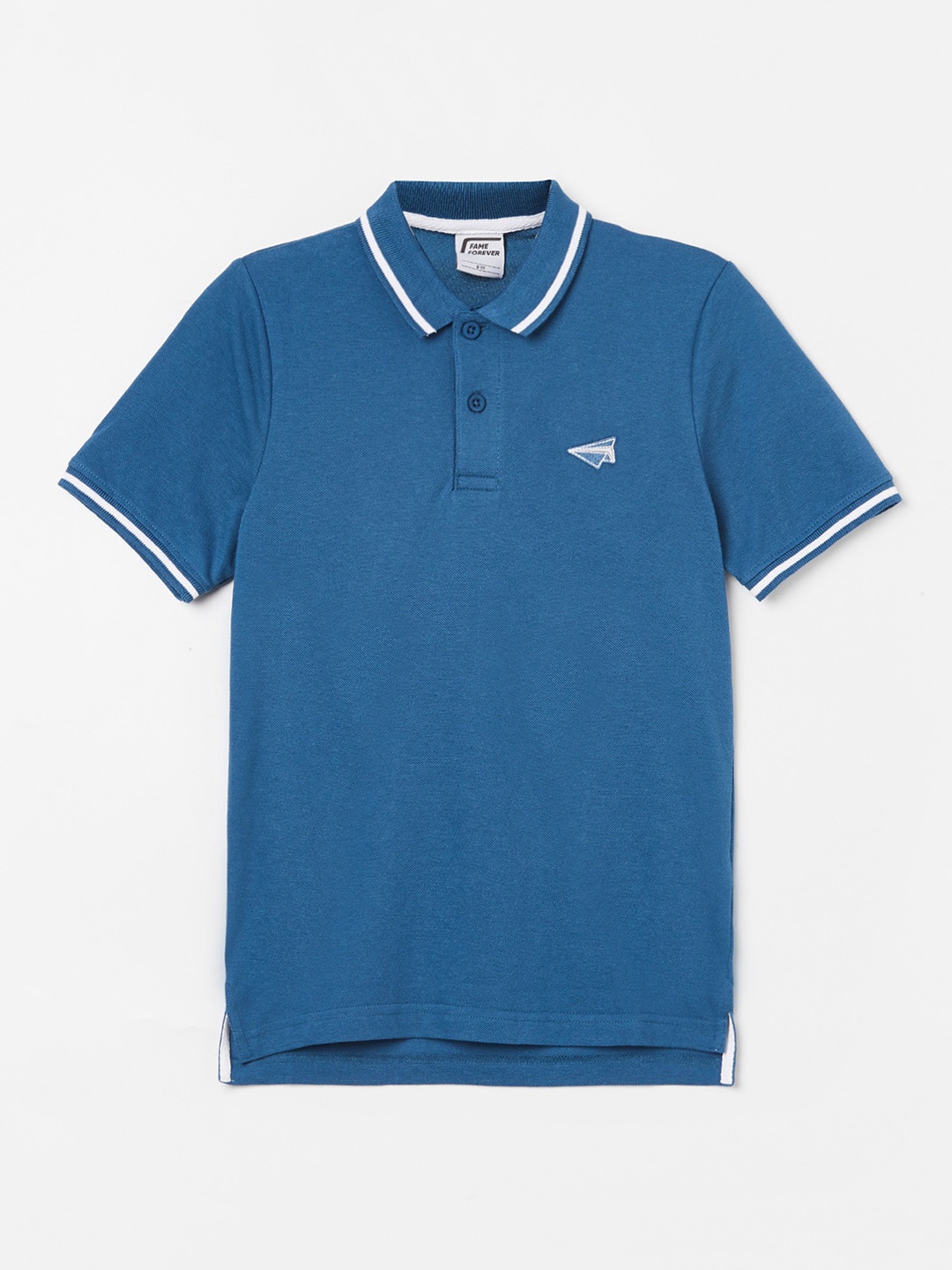 

Fame Forever by Lifestyle Boys Blue Polo Collar T-shirt