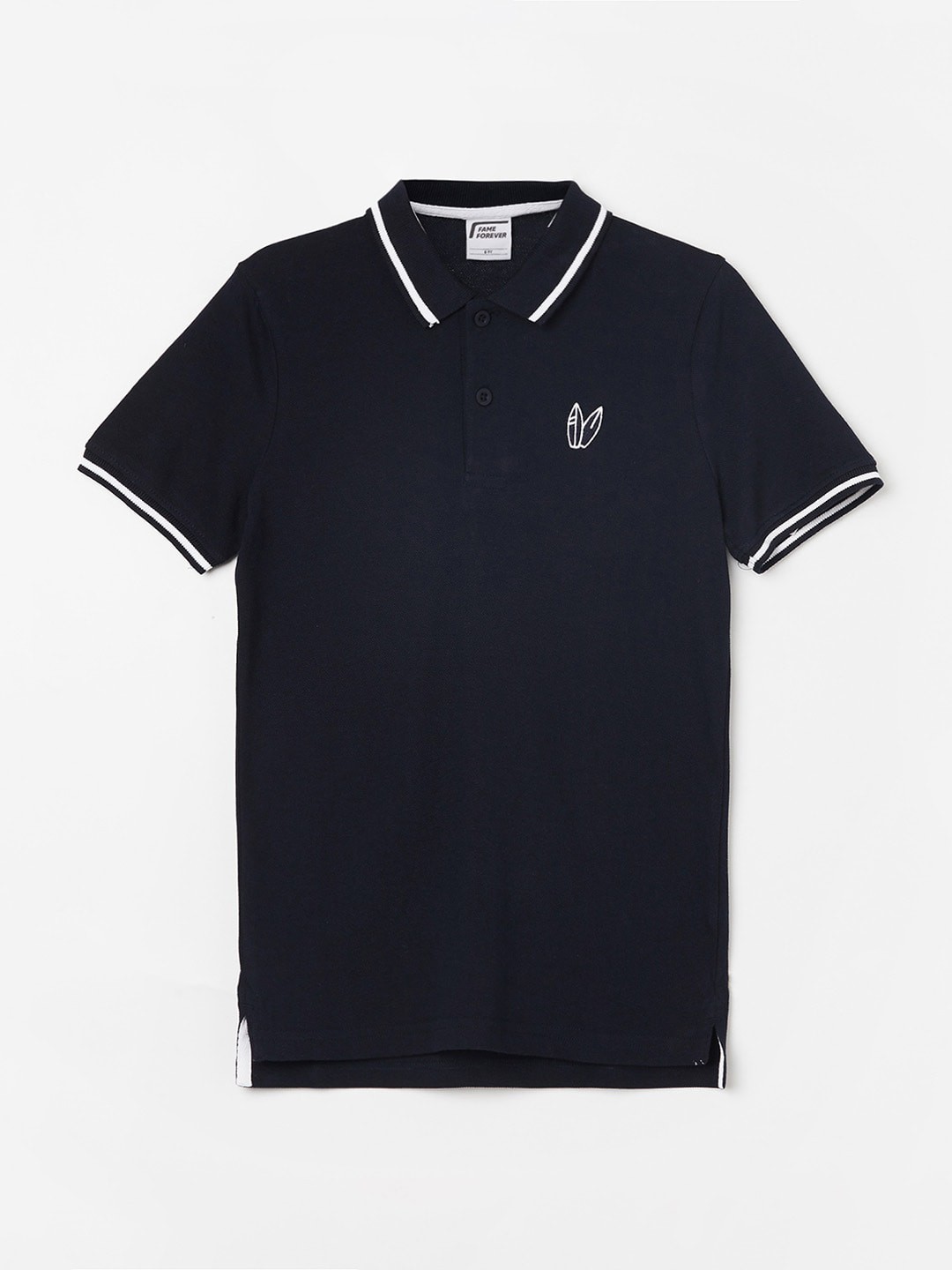 

Fame Forever by Lifestyle Boys Navy Blue Polo Collar T-shirt