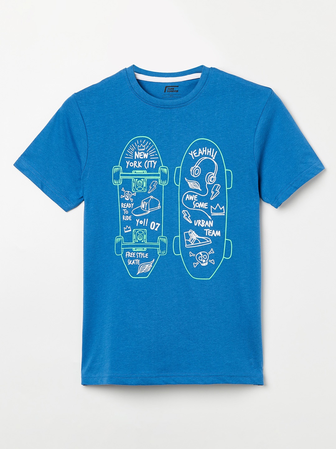 

Fame Forever by Lifestyle Boys Blue Printed T-shirt