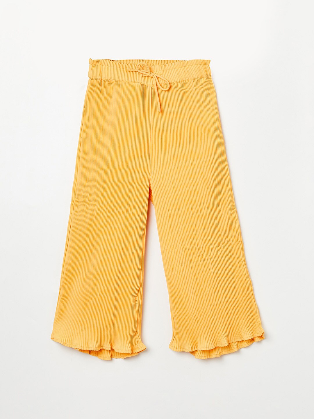 

Fame Forever by Lifestyle Girls Yellow Flared Knitted Ethnic Palazzos