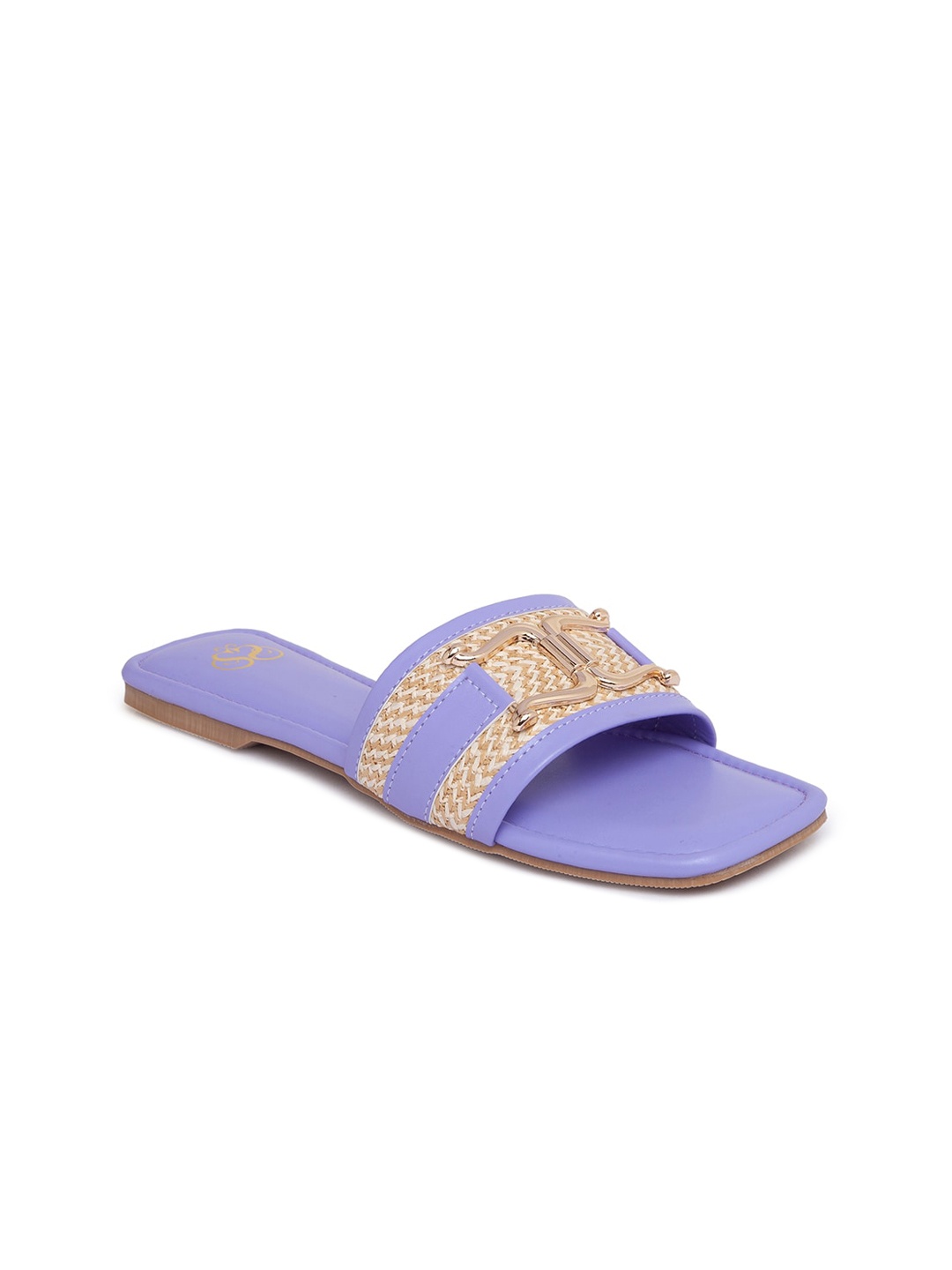 

Sole To Soul Women Purple & Gold-Toned Open Toe Flats
