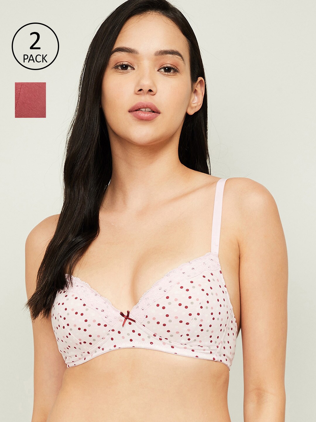 

Ginger by Lifestyle Pink & Maroon Set Of 2 Lightly Padded Bra