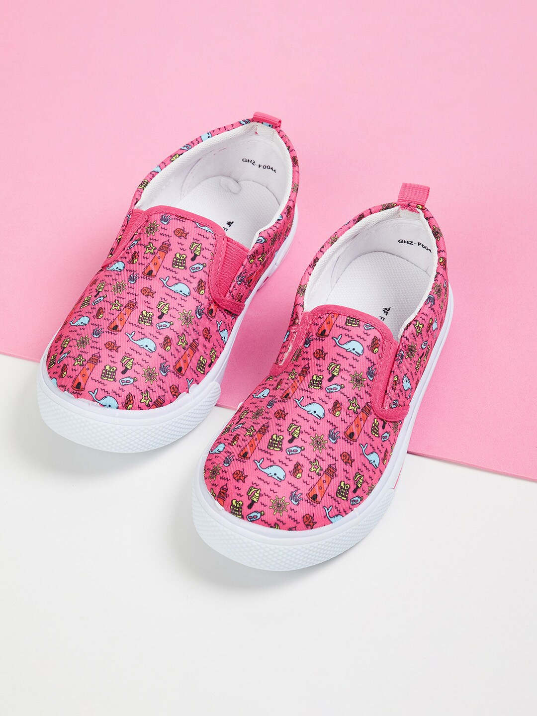 

Fame Forever by Lifestyle Girls Pink Printed Slip-On Sneakers