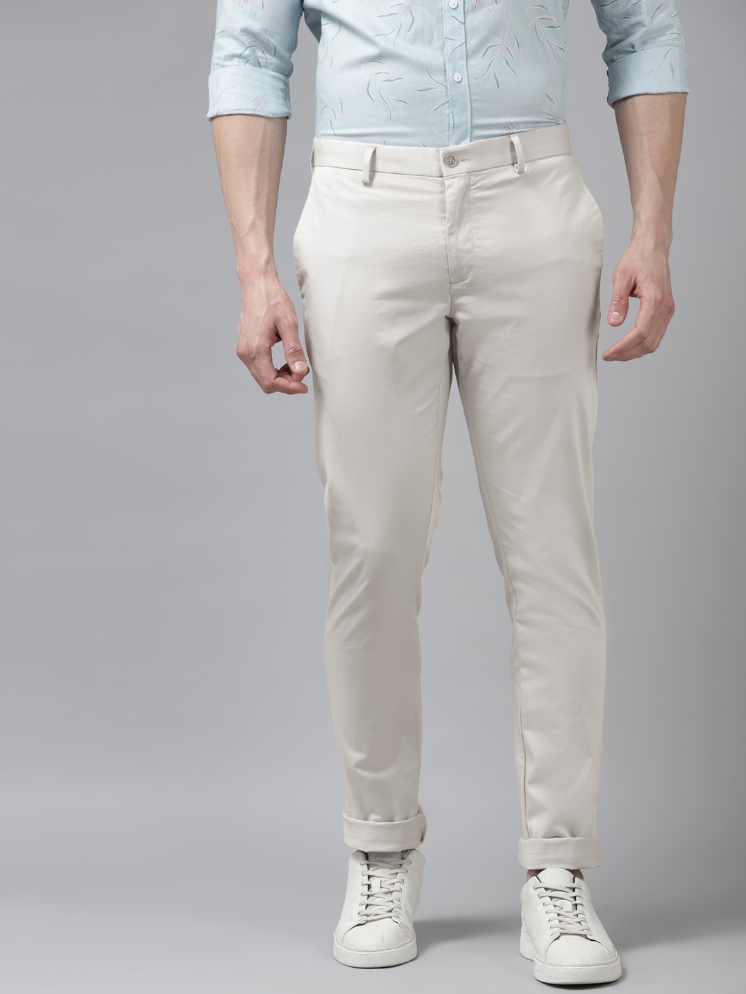 

Blackberrys Men Grey B-95 Slim Fit Trousers