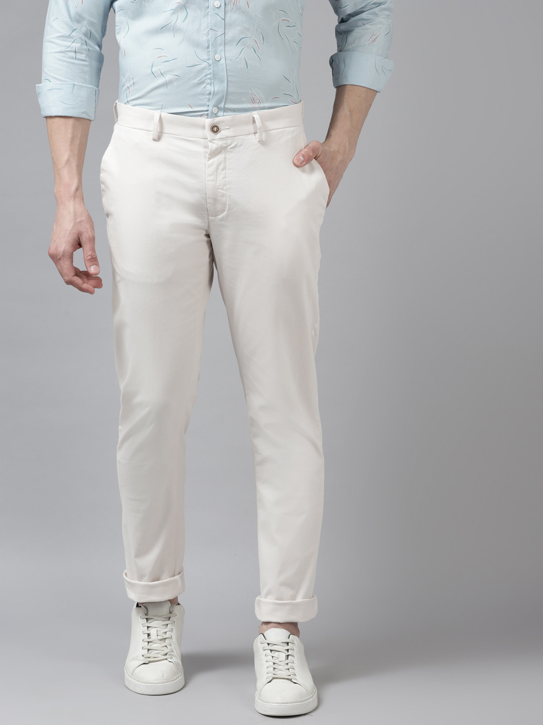 

Blackberrys Men Beige B-95 Slim Fit Trousers