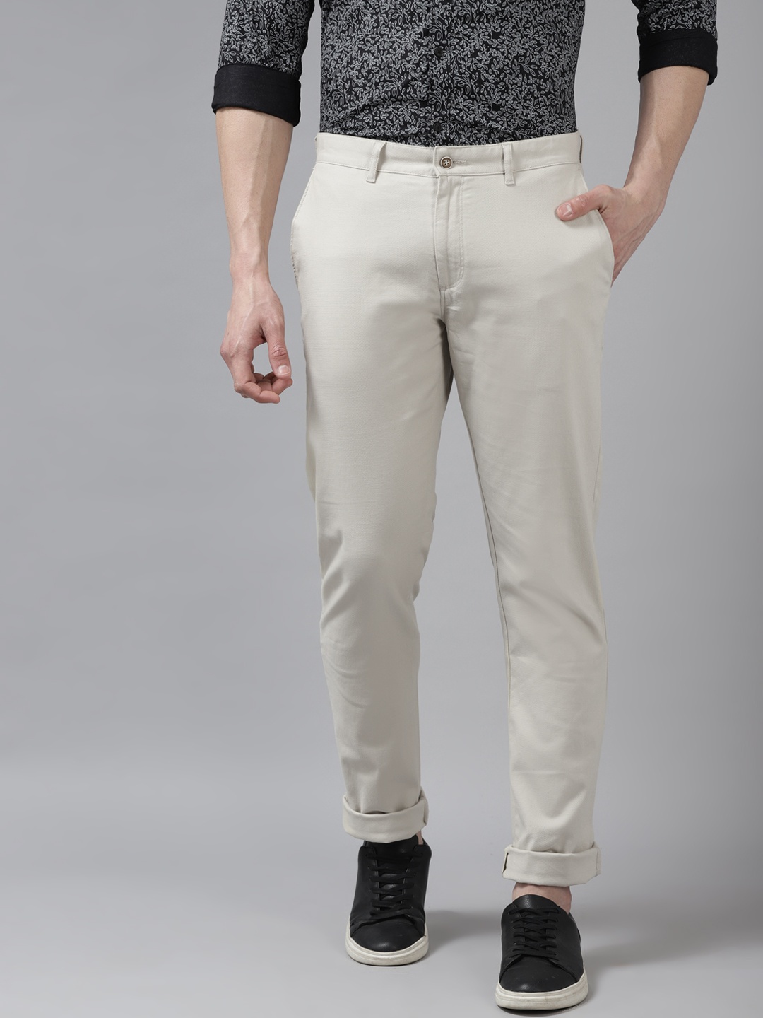 

Blackberrys Men Beige B-95 Slim Fit Trousers