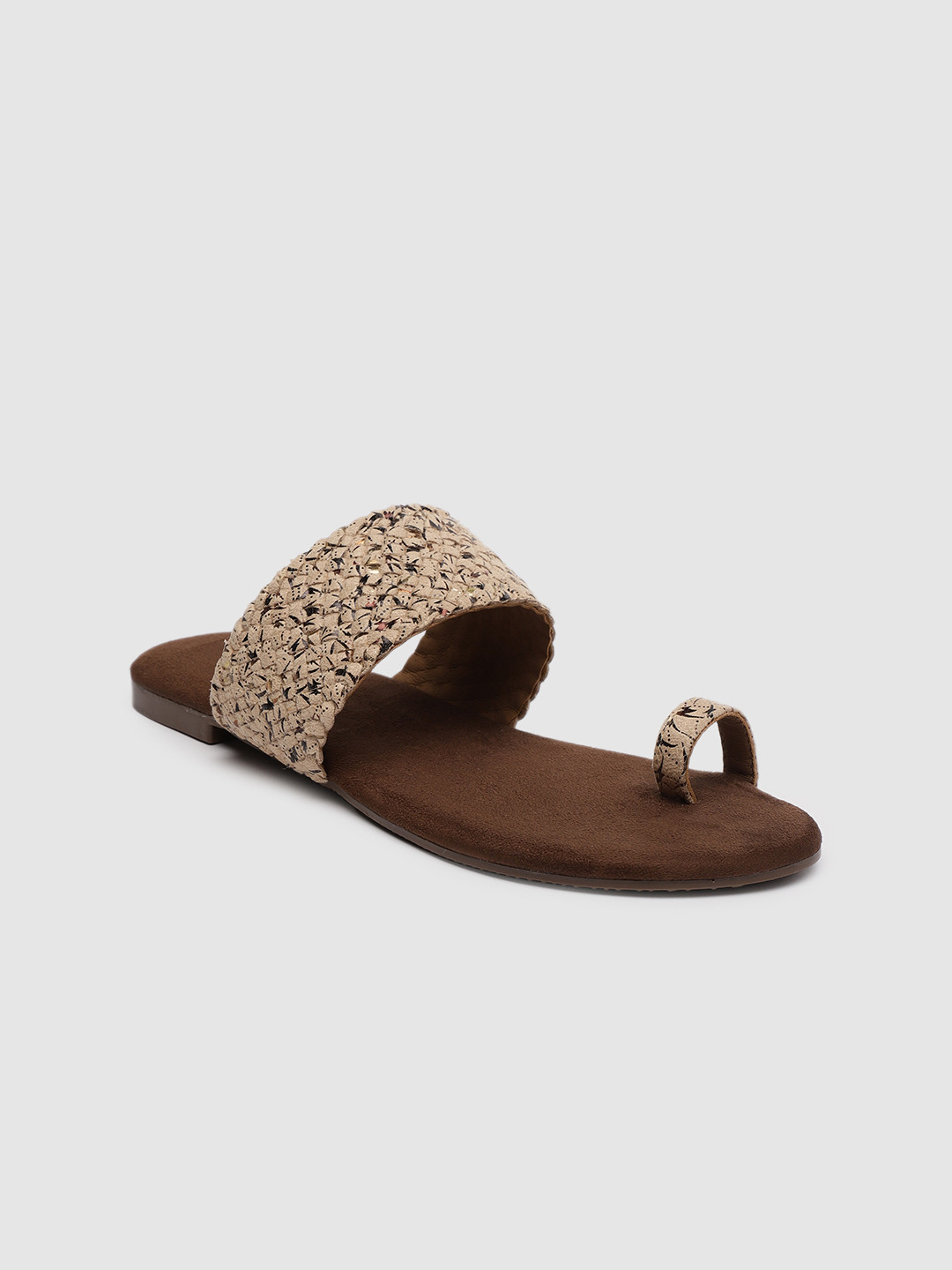 

Inc 5 Women Beige & Brown One Toe Flats