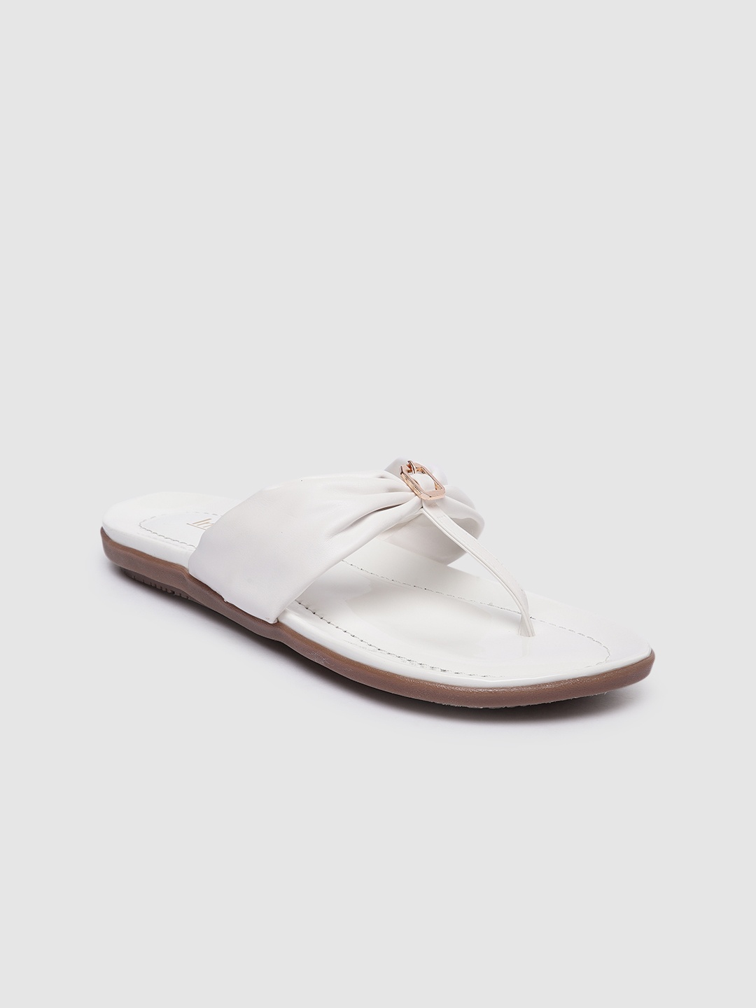 

Inc 5 Women White T-Strap Flats
