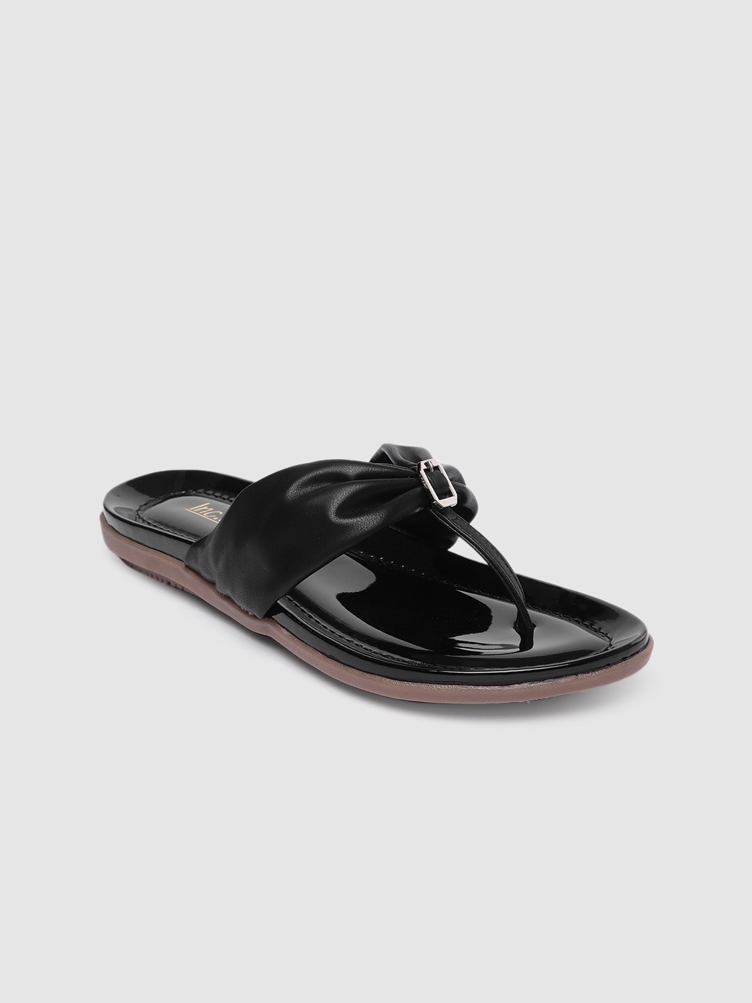 

Inc 5 Women Black Open Toe Flats with Bows