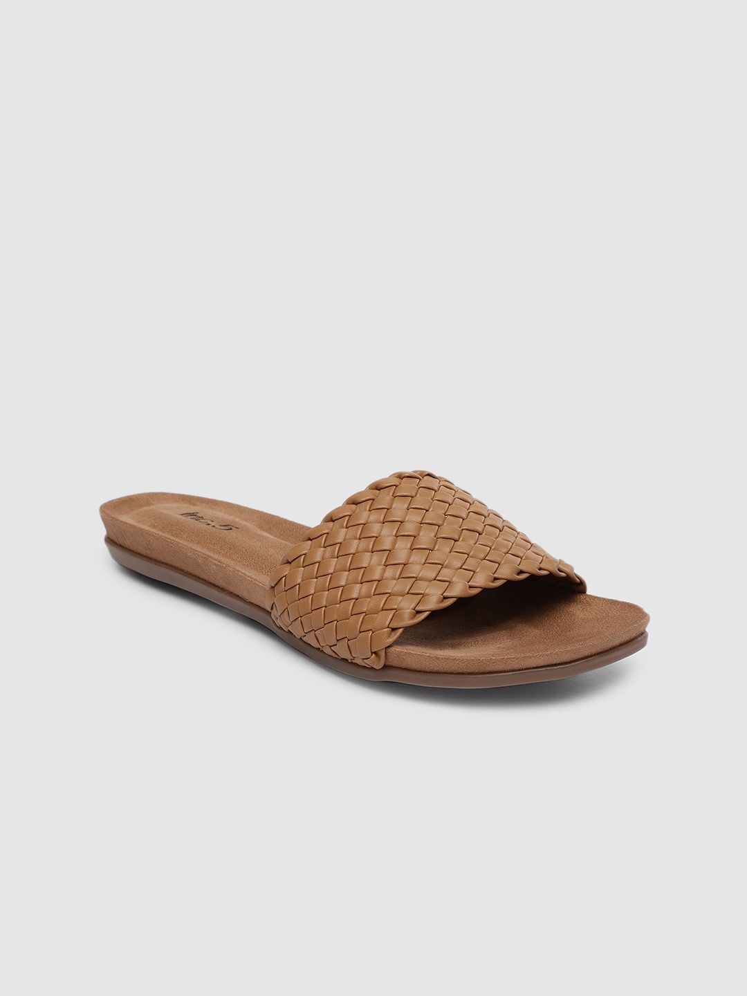 

Inc 5 Women Brown Woven Design Open Toe Flats