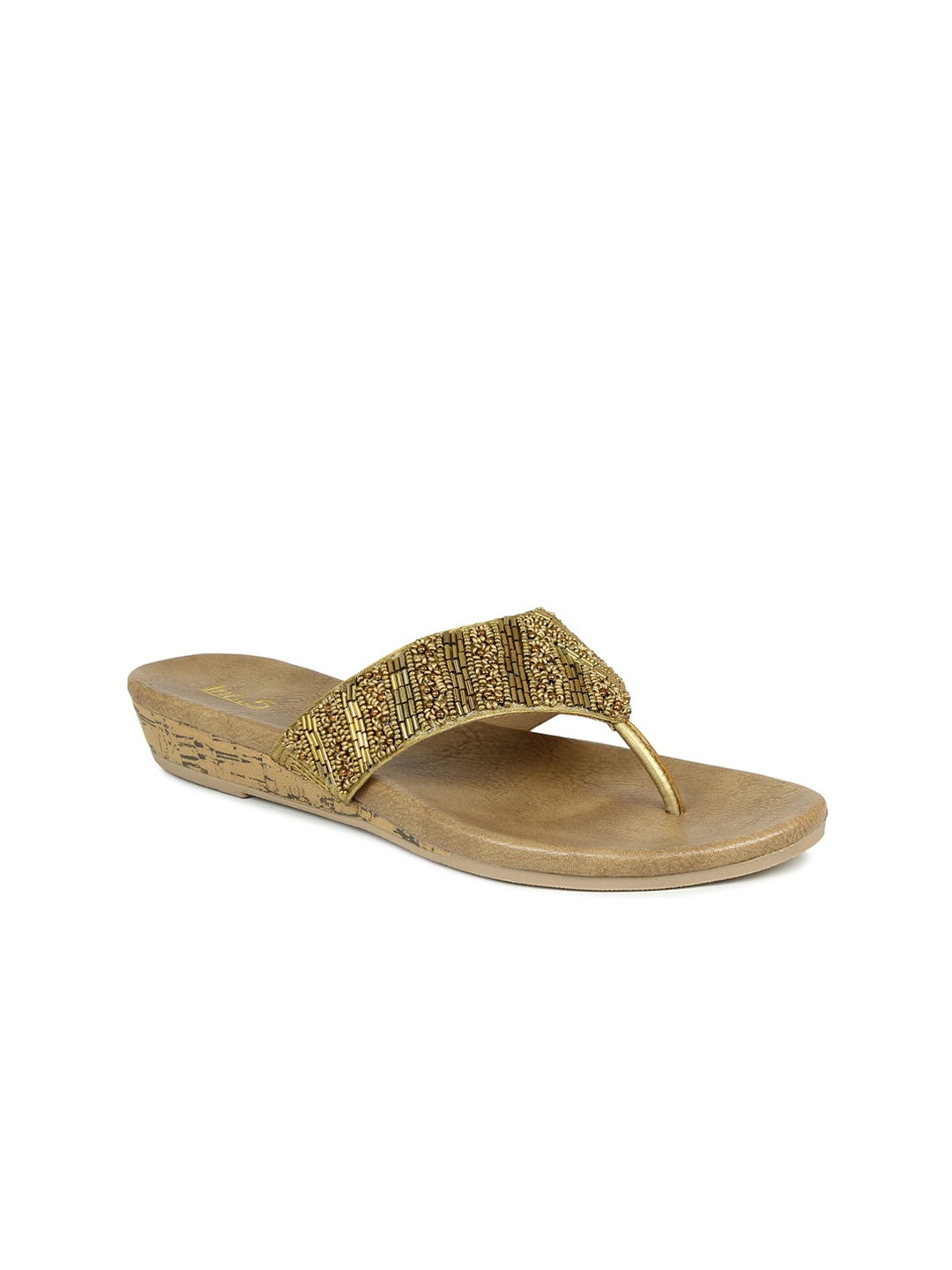 

Inc 5 Gold-Toned Embellished Ethnic Comfort Sandals