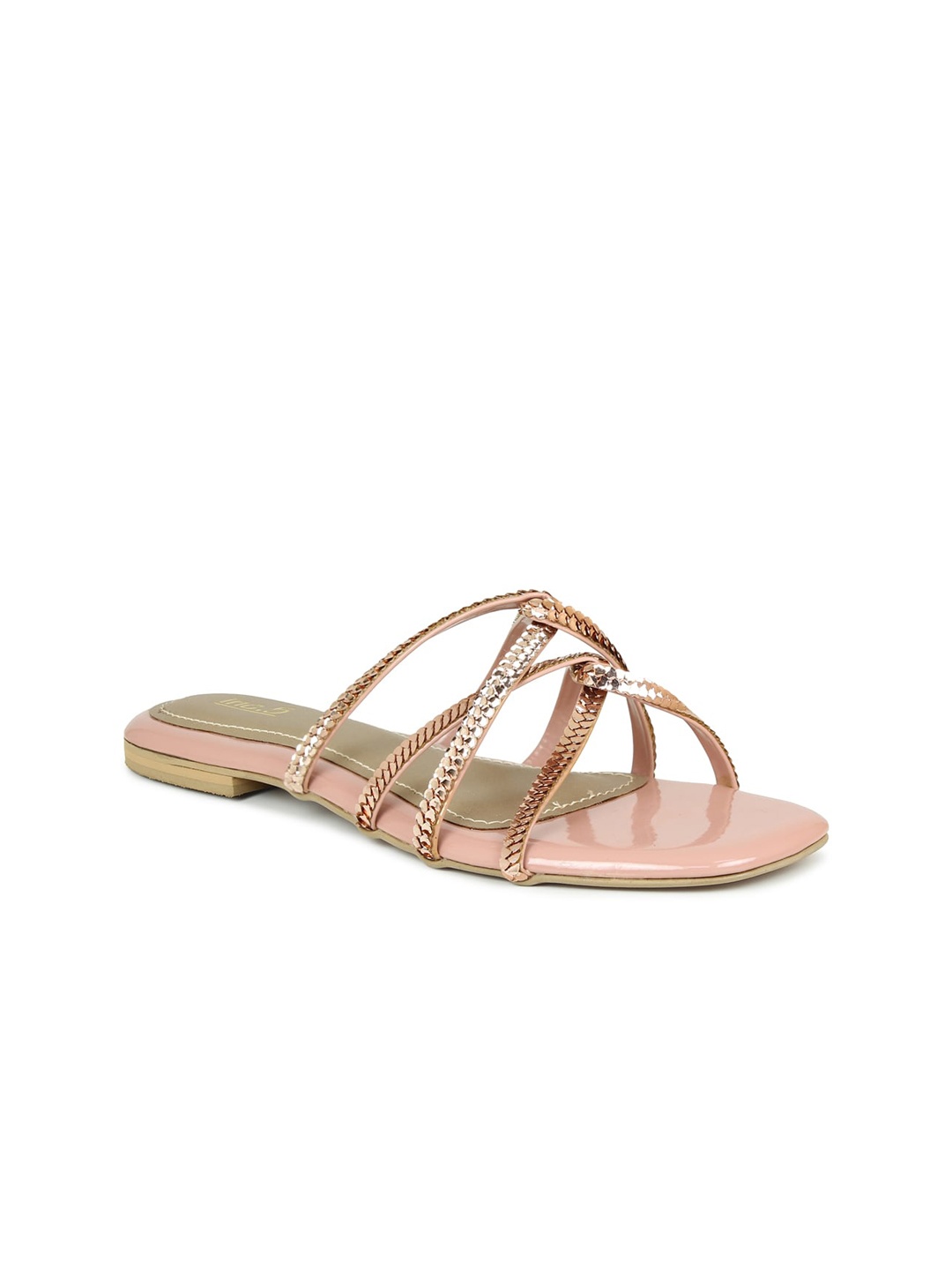 

Inc 5 Women Peach-Coloured Embellished Open Toe Flats