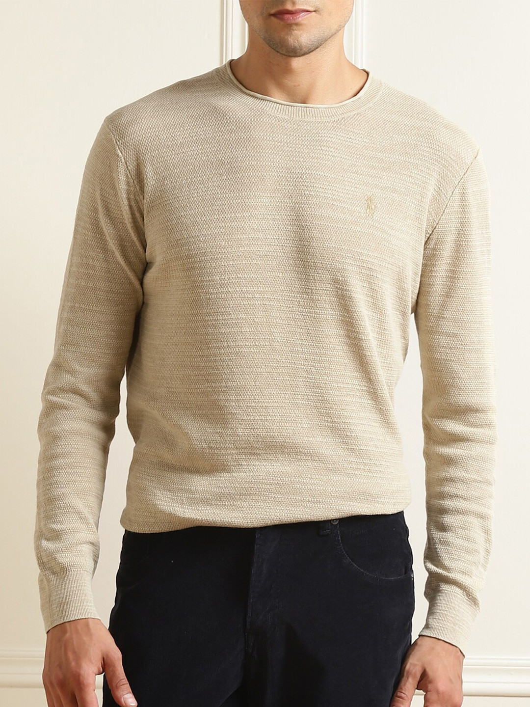 

Polo Ralph Lauren Men Beige Cotton Pullover