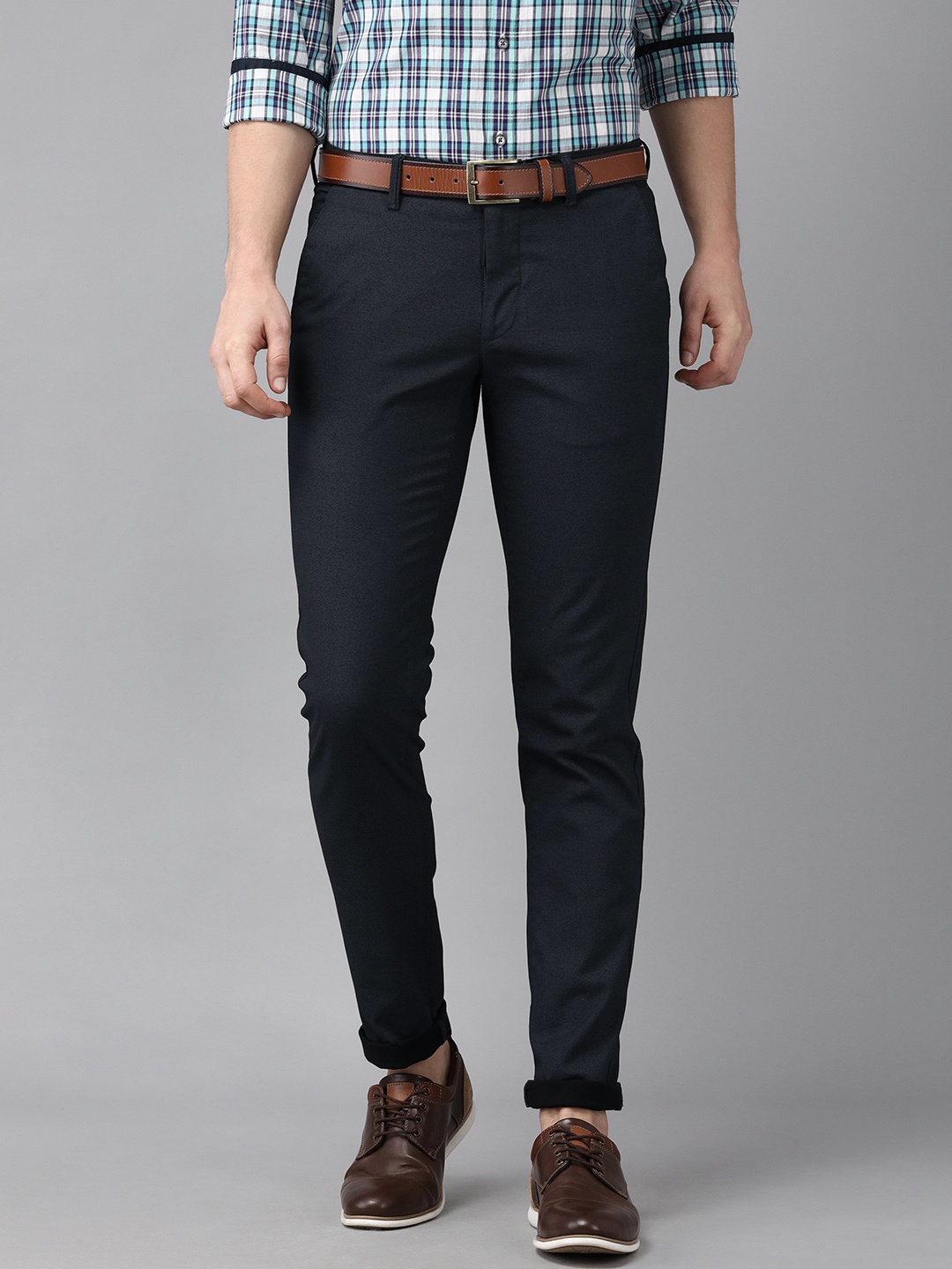 

Van Heusen Sport Men Navy Blue Tapered Fit Trousers