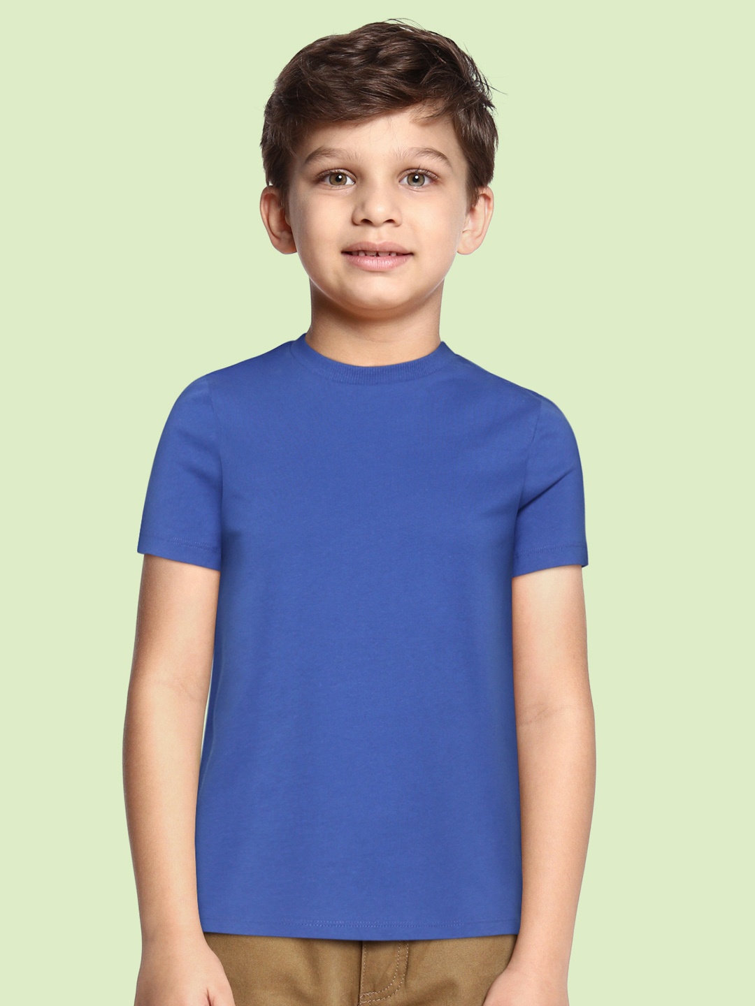 

Marks & Spencer Boys Blue Solid Pure Cotton T-shirt