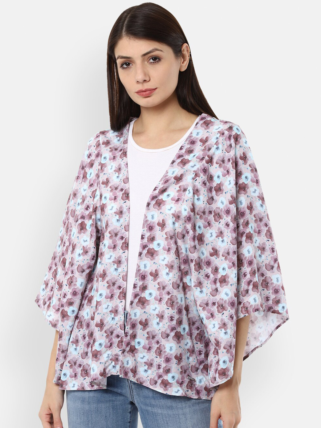 

Van Heusen Woman Pink Floral Print Kaftan Top