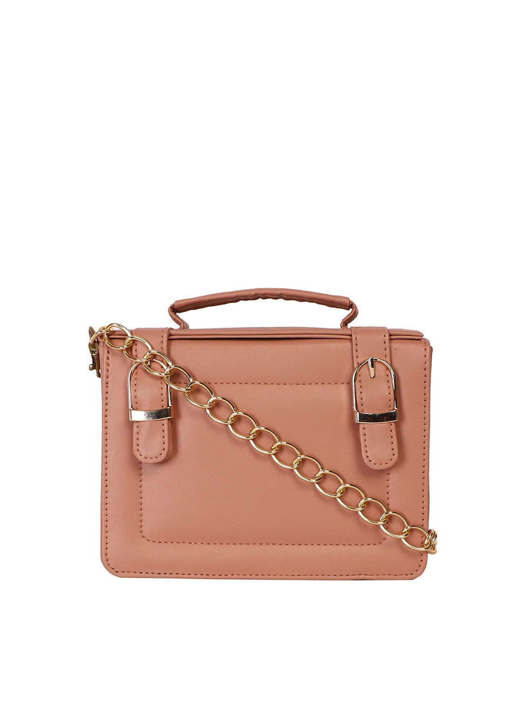 

ARTFLYCK Peach-Coloured PU Structured Sling Bag