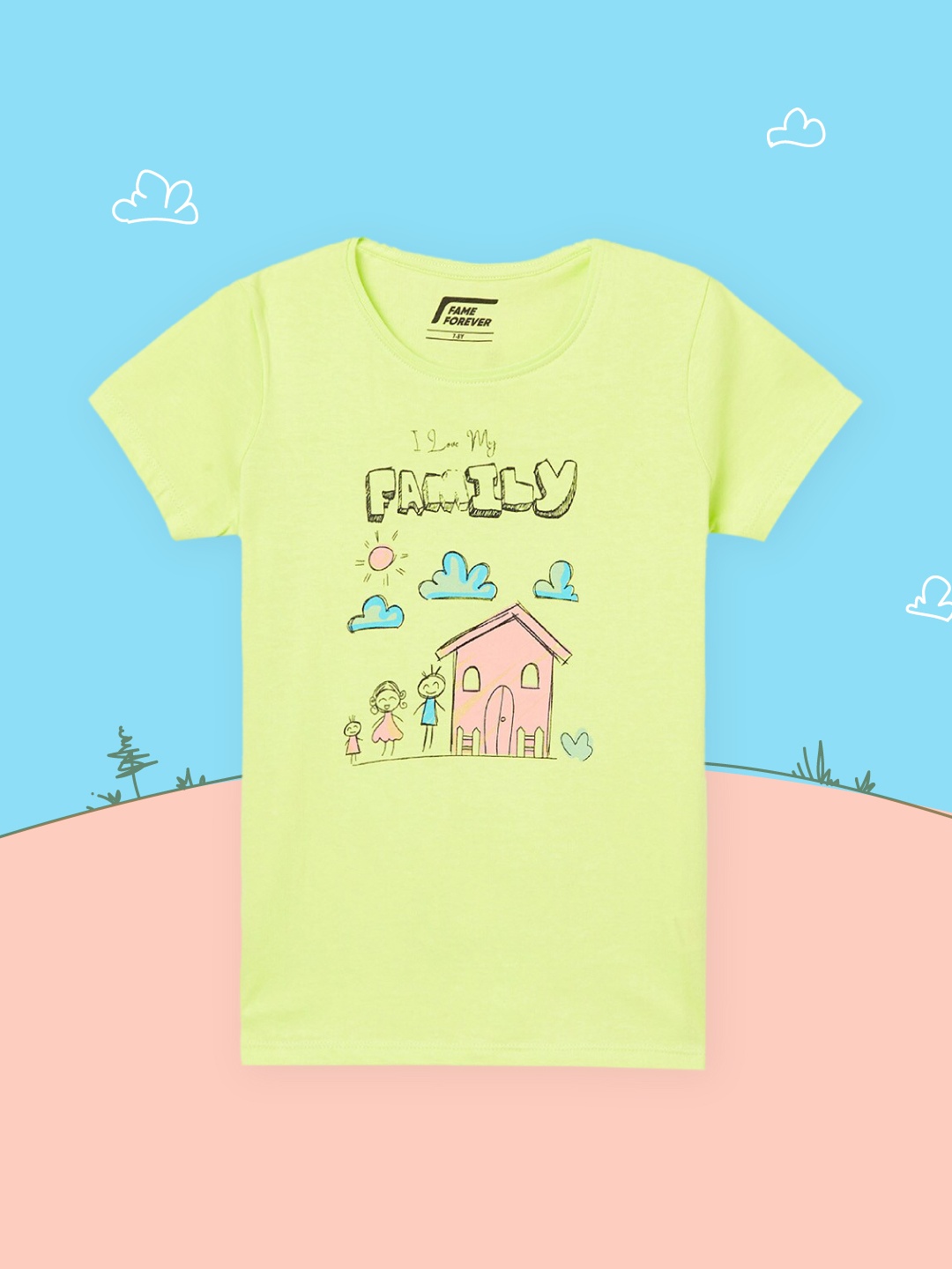 

Fame Forever by Lifestyle Girls Green Print Top