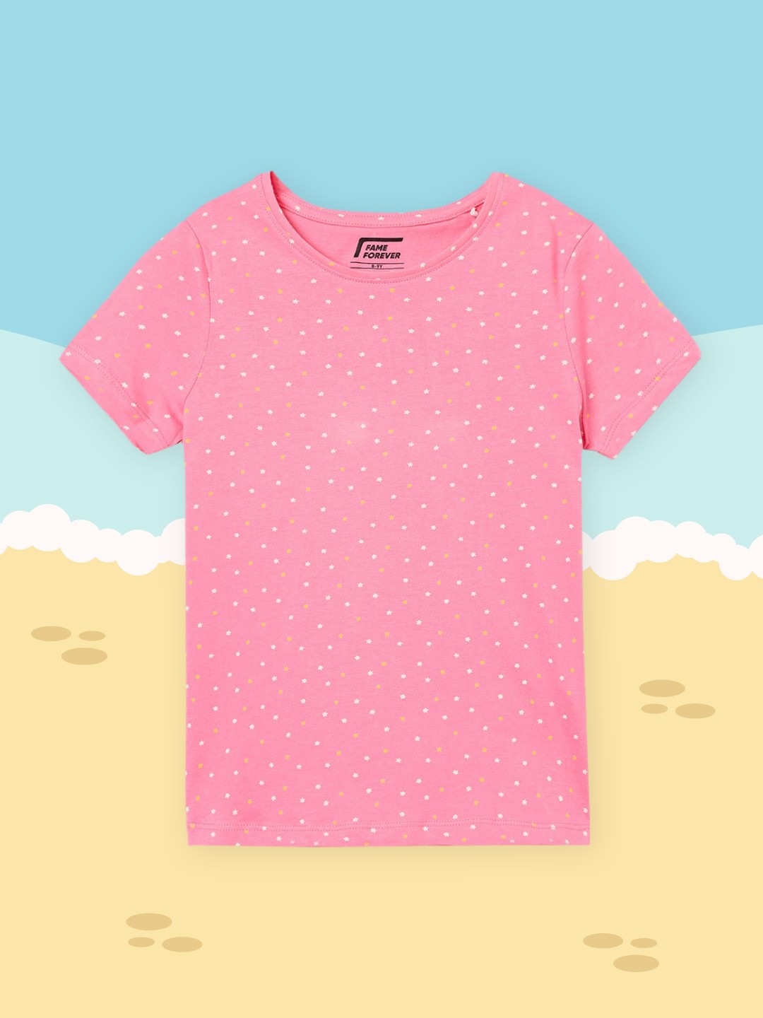 

Fame Forever by Lifestyle Pink Print Cotton Top
