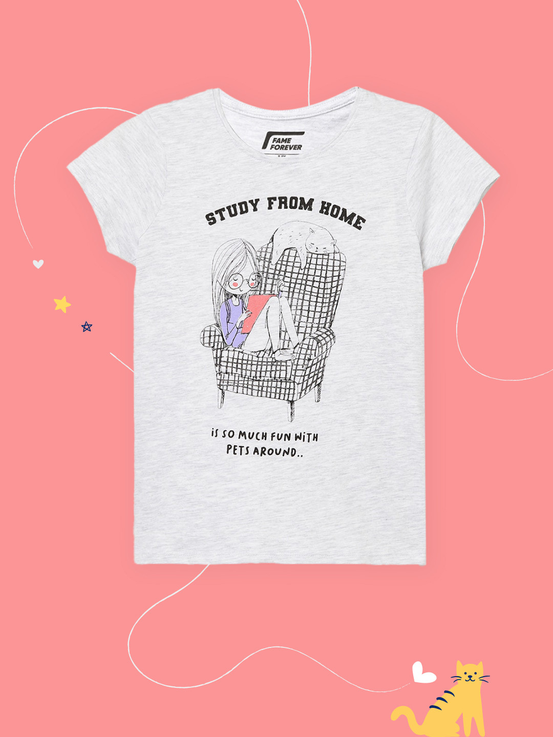 

Fame Forever by Lifestyle Girls Grey Printed Top