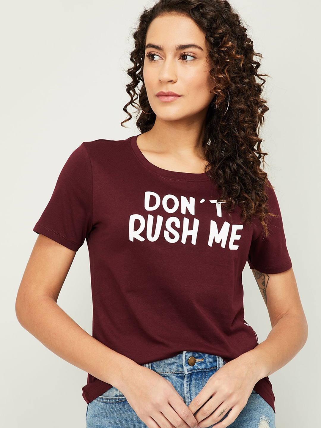 

Ginger by Lifestyle Maroon Print Top