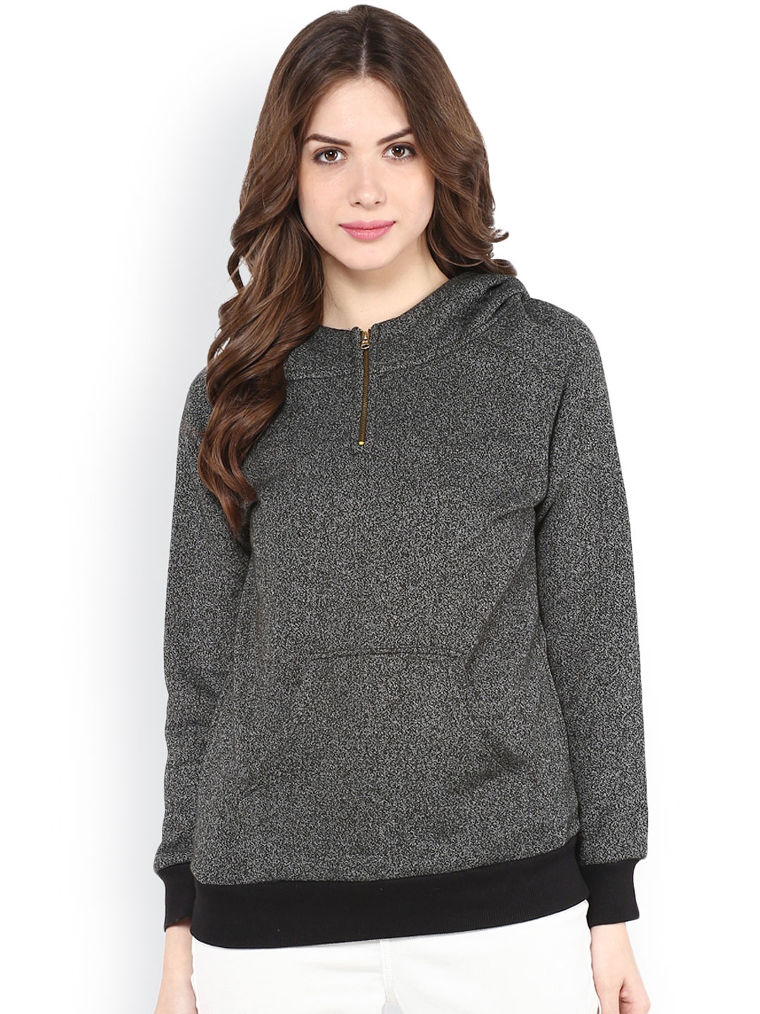 

Pannkh Charcoal Grey Hooded Sweatshirt