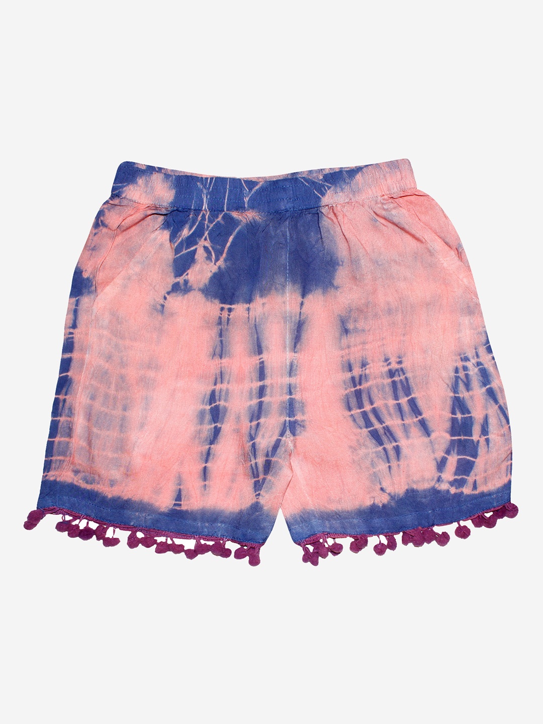 

KiddoPanti Girls Pink Washed Shorts