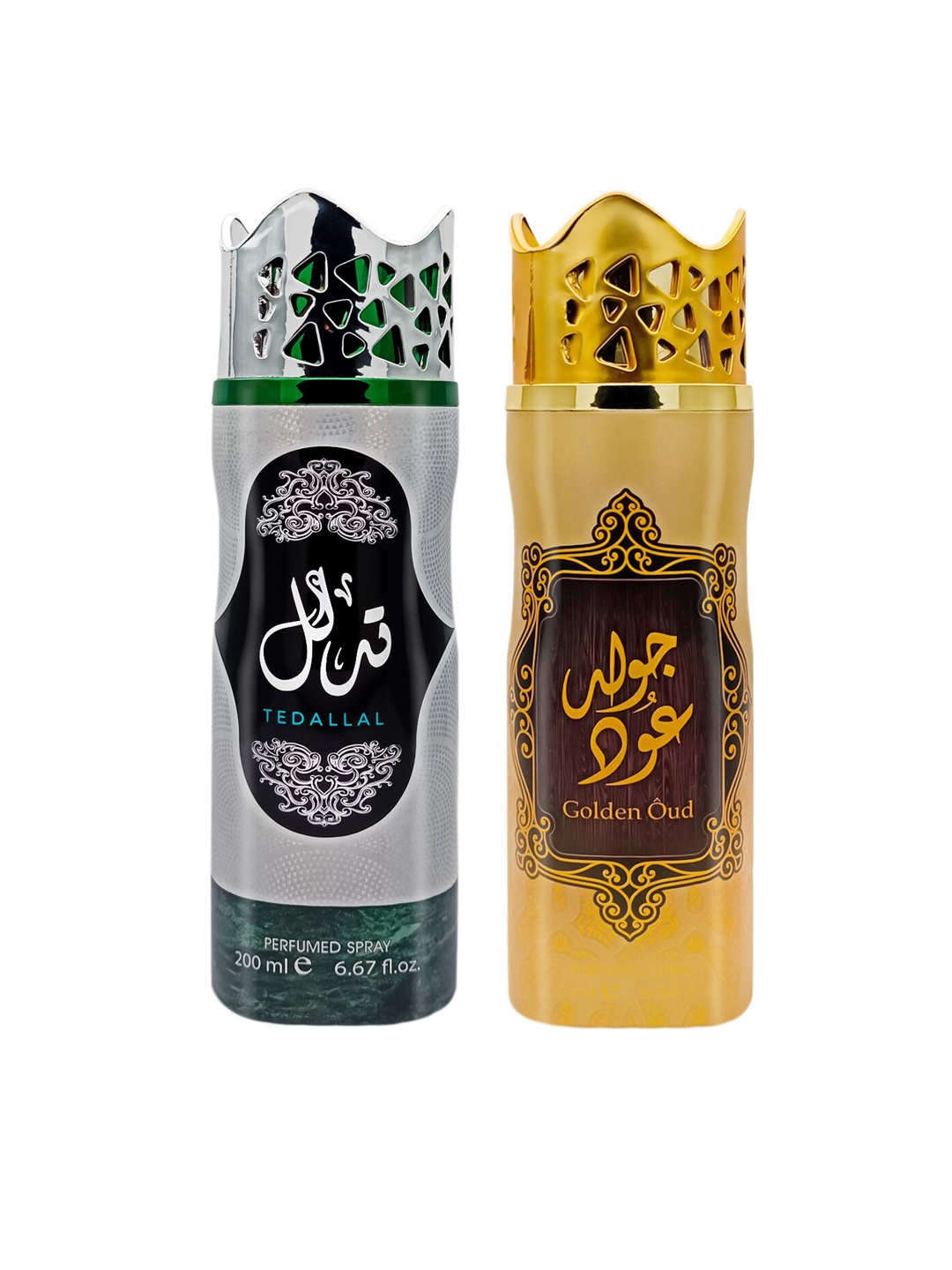 

ASDAAF Pack Of 2 White Tedallal & Golden Oud Deodorant Body Spray