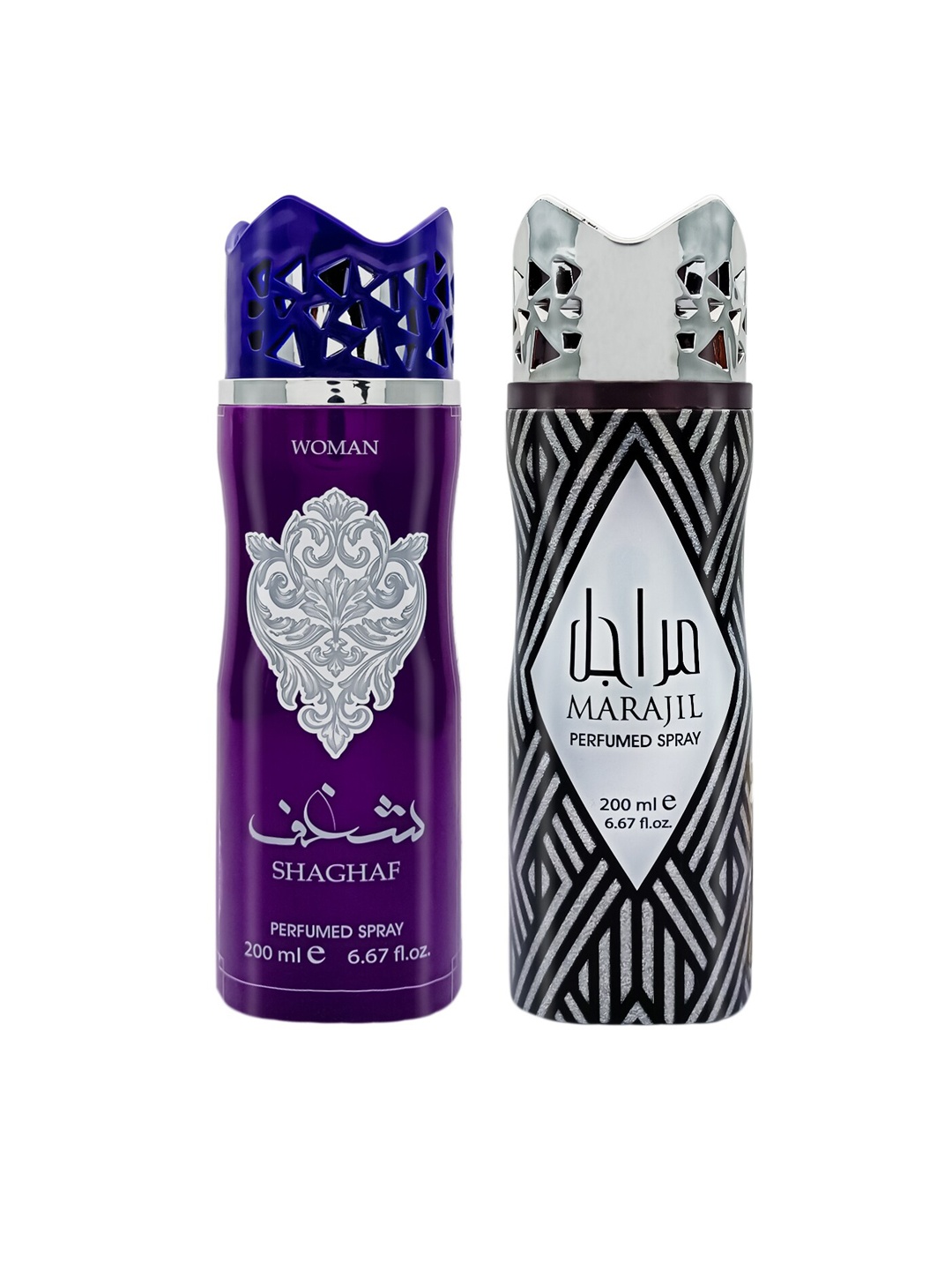 

ASDAAF Set Of 2 Shaghaf & Marajil Perfumed Body Sprays - 200 ml, Purple