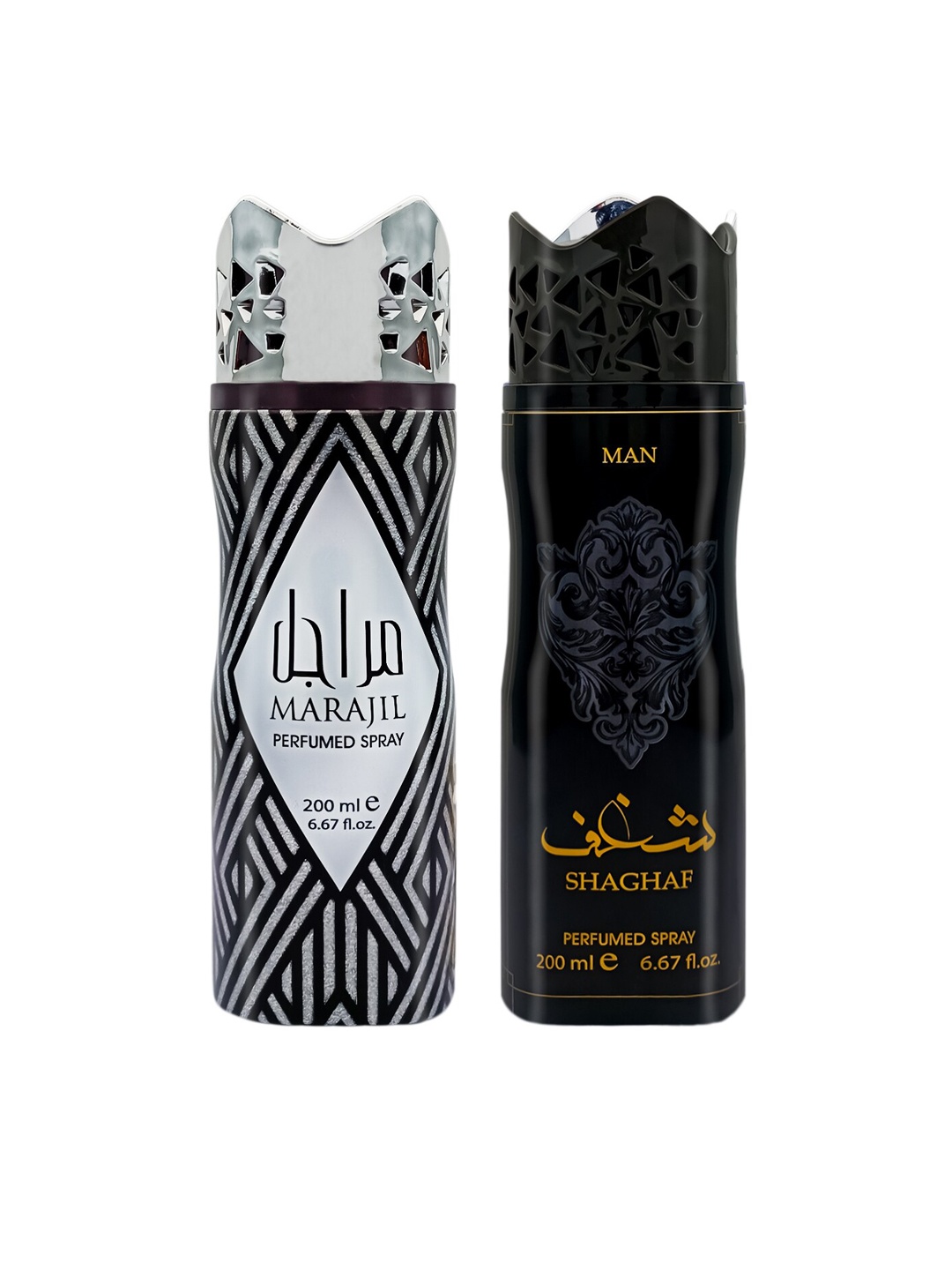 

ASDAAF Pack Of 2 Marajil & Shaghaf Men Deodorant Body Spray- 200ml, Grey
