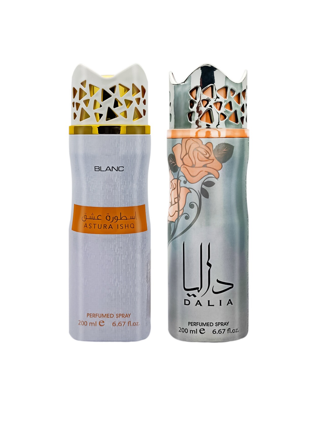 

ASDAAF by Lattafa Pack of 2 Blanc & Dalia Long Lasting Deodorant Body Spray 200ml, White