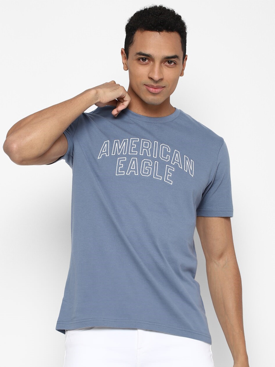 

AMERICAN EAGLE OUTFITTERS Men Blue Typography Printed T-shirt