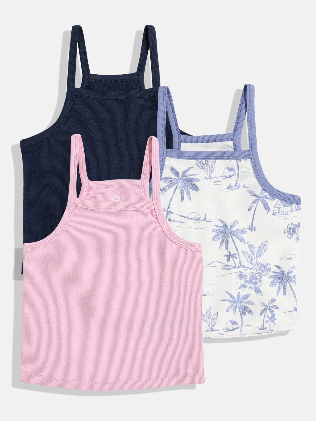 

Marks & Spencer Girls Pack of 3 Tops, White