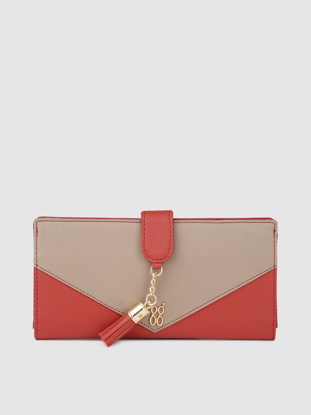 

Baggit Women Red & Beige Colourblocked Two Fold Wallet