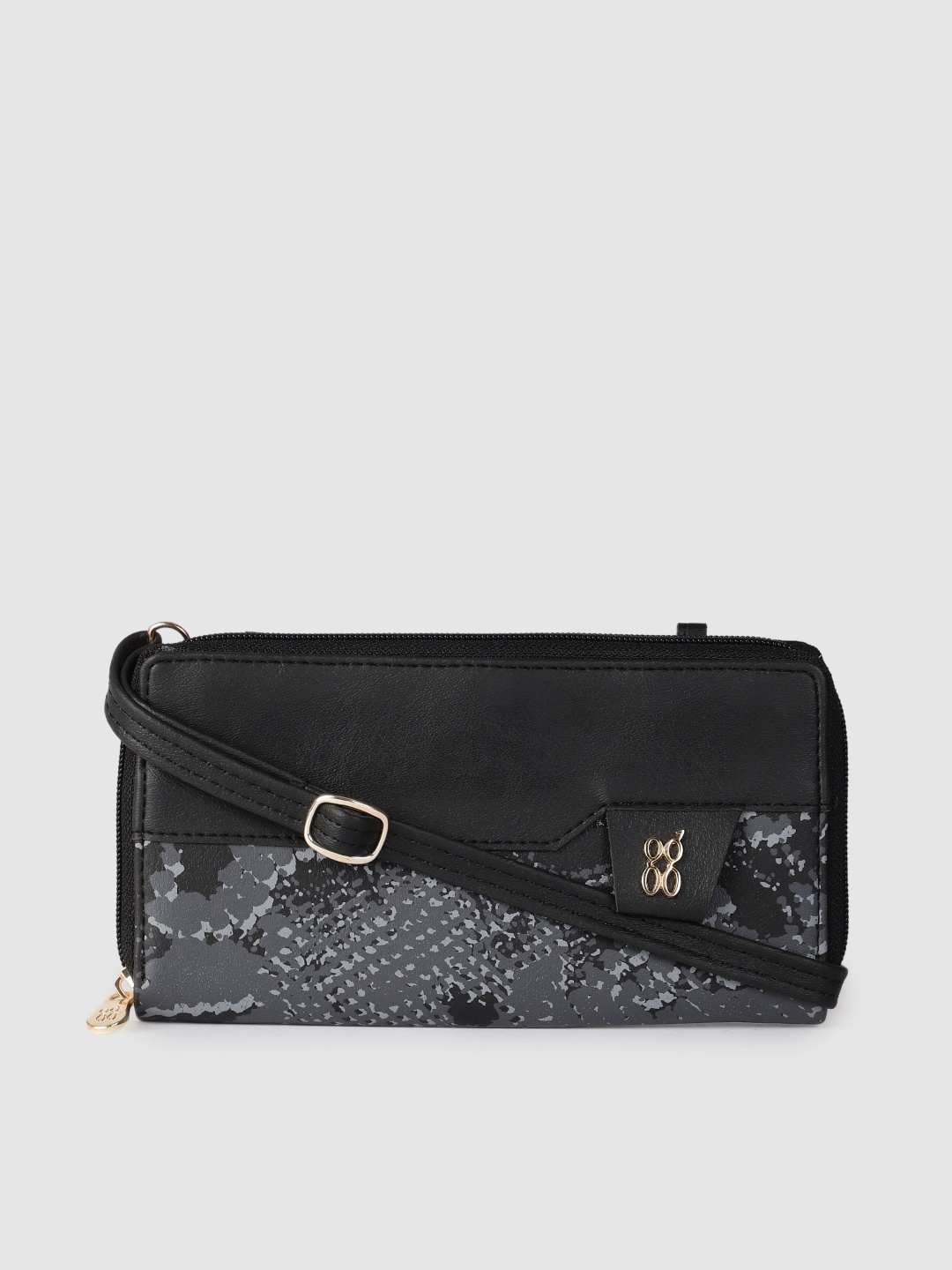 

Baggit Women Black Textured Zip Around Wallet