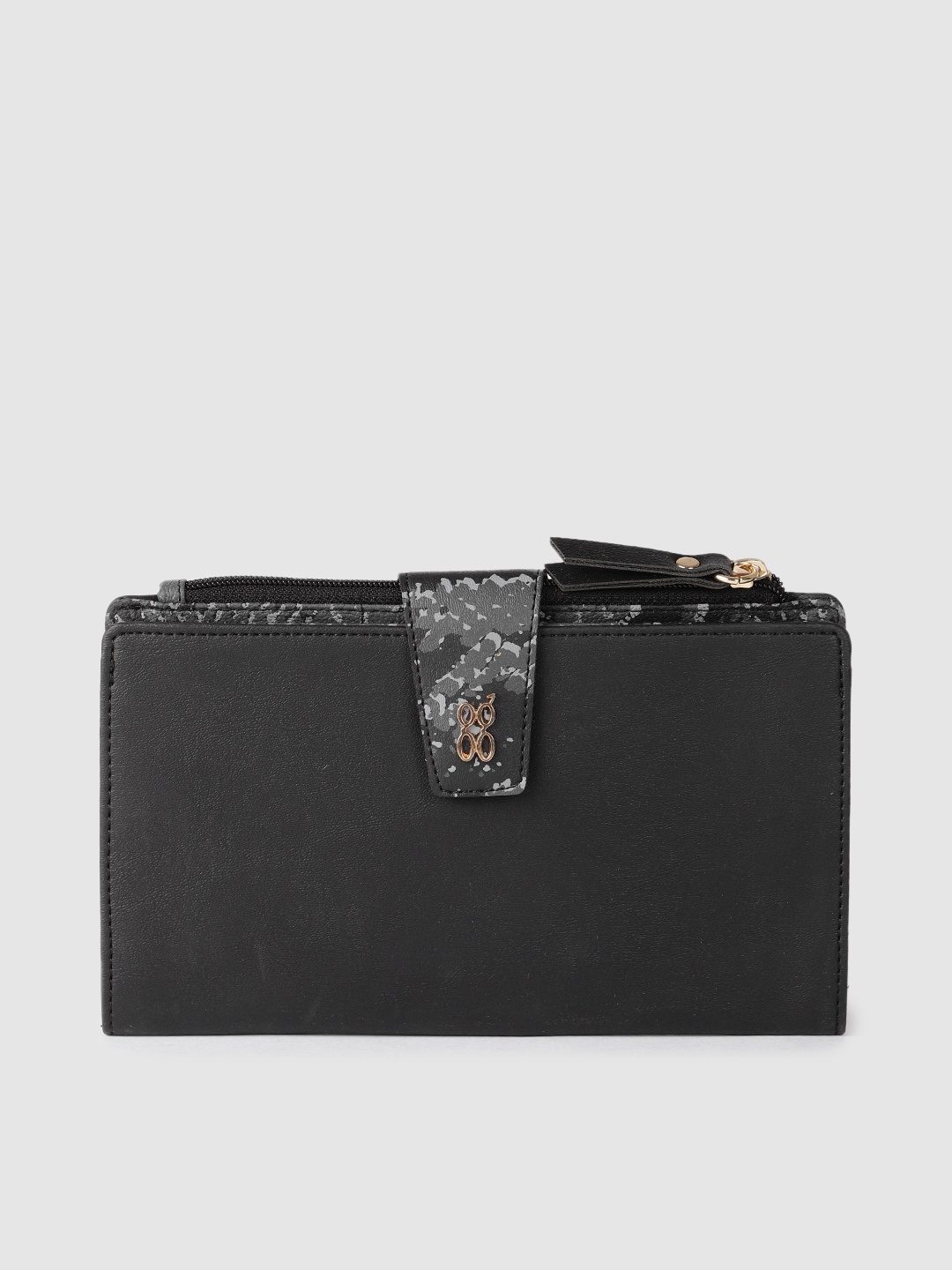 

Baggit Women Black Textured Two Fold Wallet