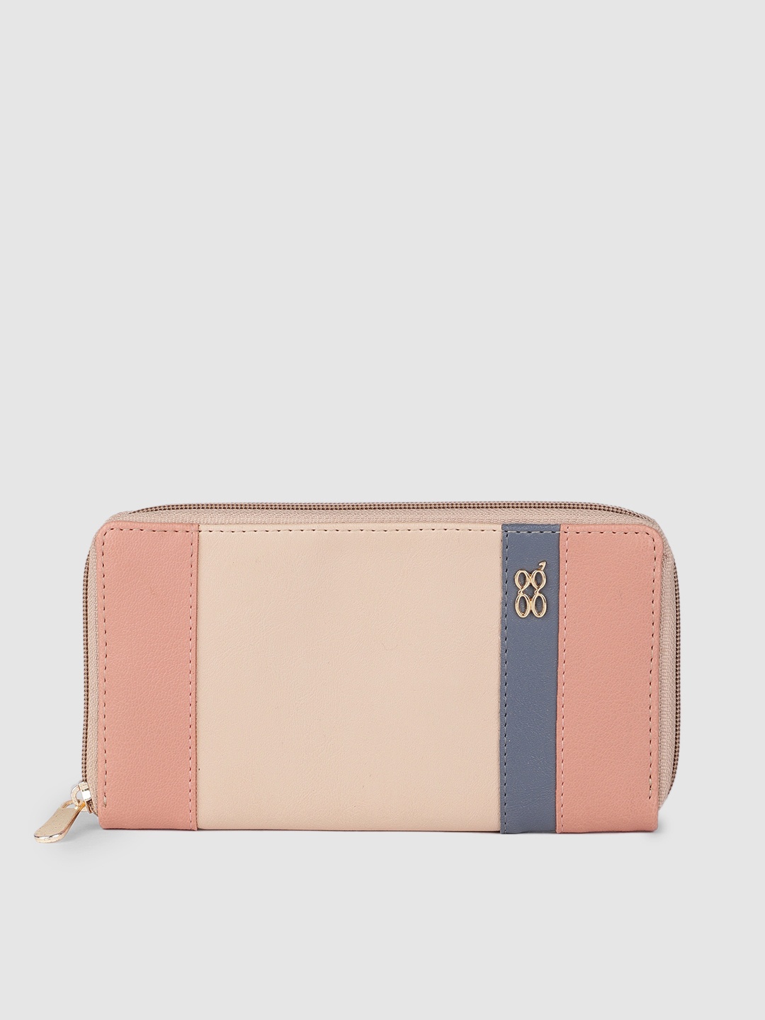 

Baggit Women Beige & Pink Zip Around Wallet
