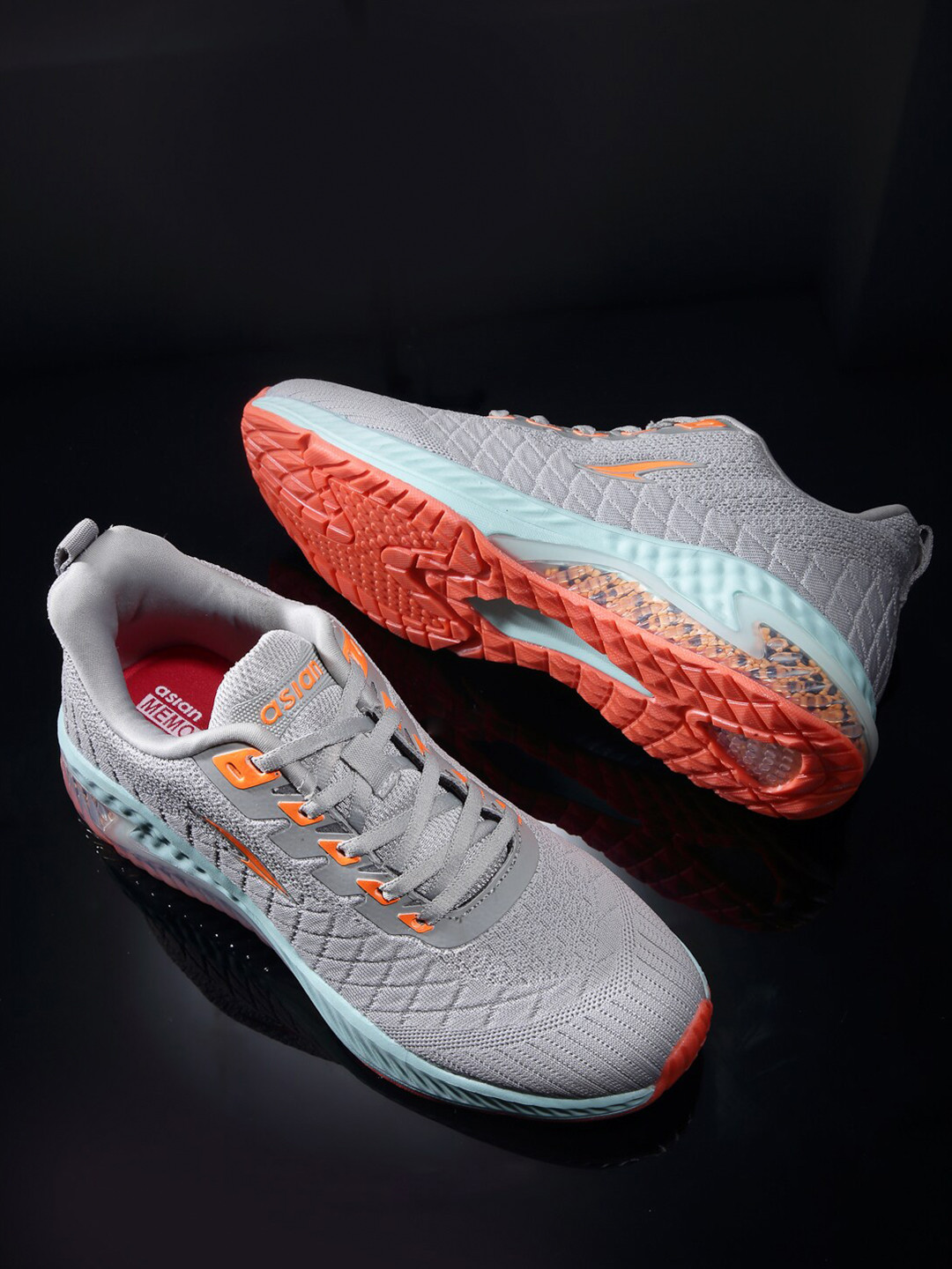 

ASIAN Men Grey Mesh Running Non-Marking Shoes